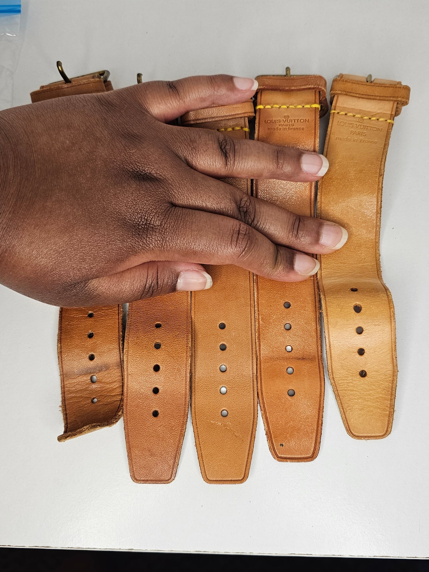 Louis Vuitton Vachetta Poignet Strap / Tag Holder Set (1)