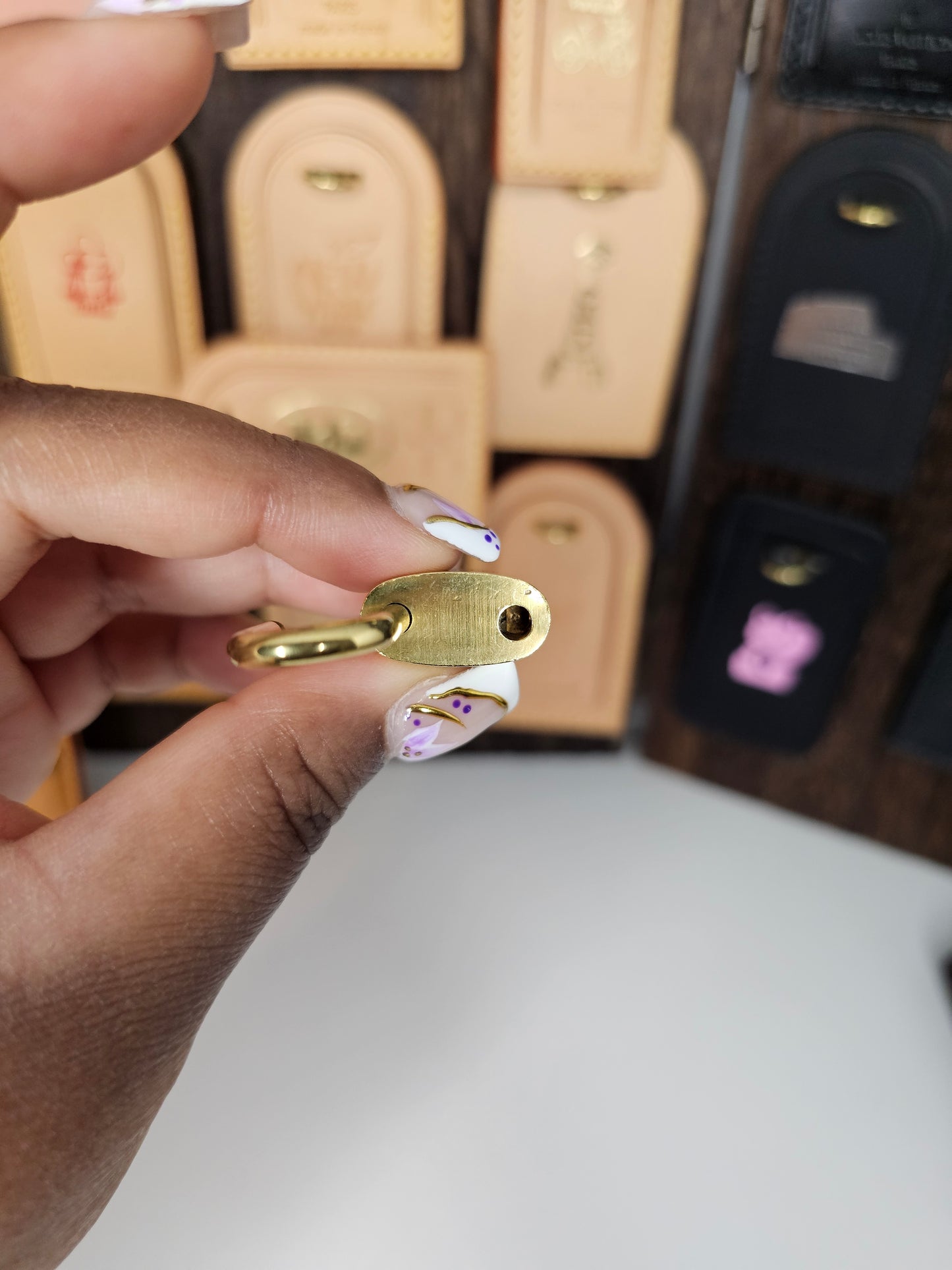 Louis Vuitton Lock and Key Set Gold Colored Brass #303