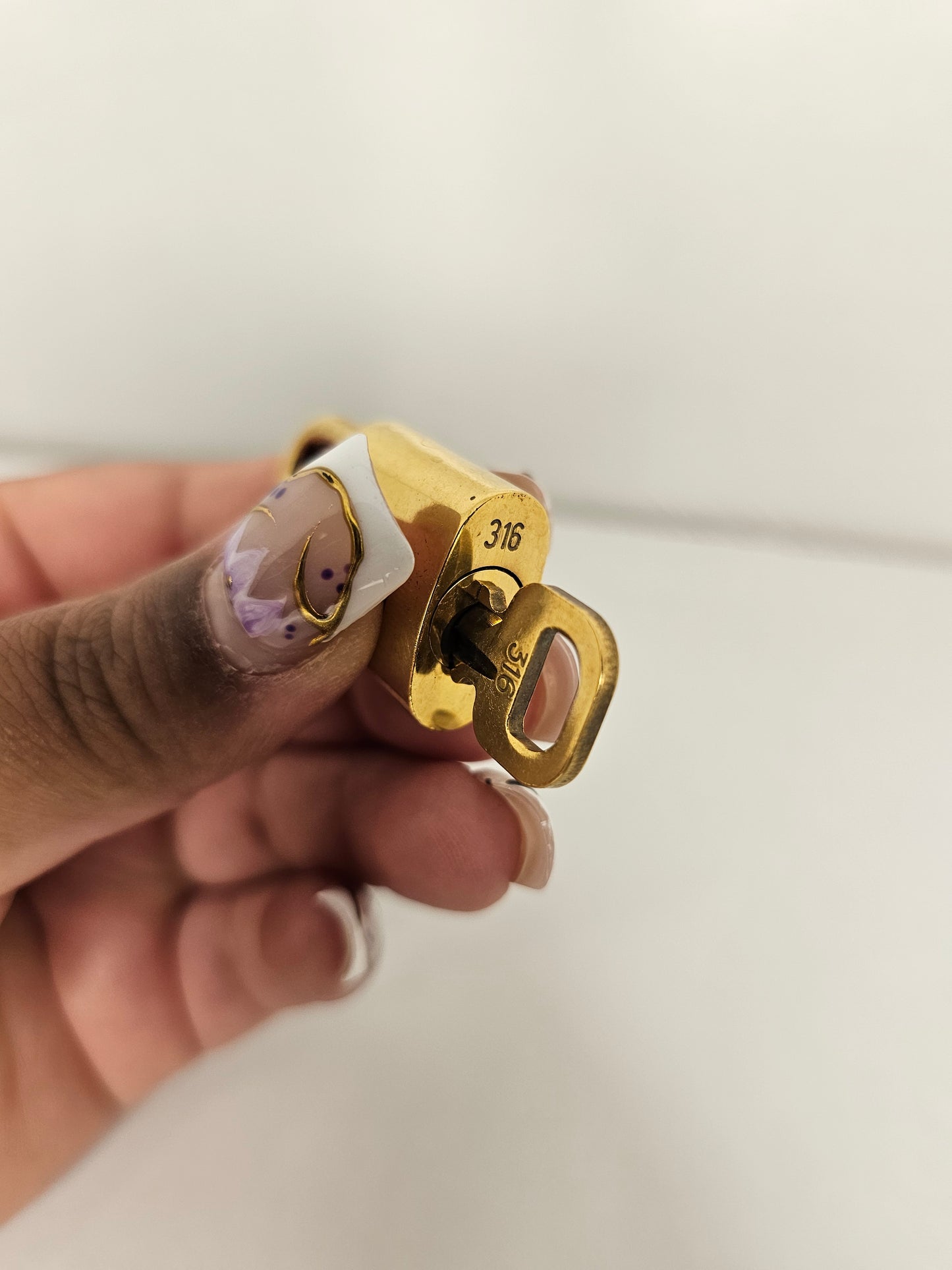 Louis Vuitton Lock and Key Set #316 Gold Colored Brass