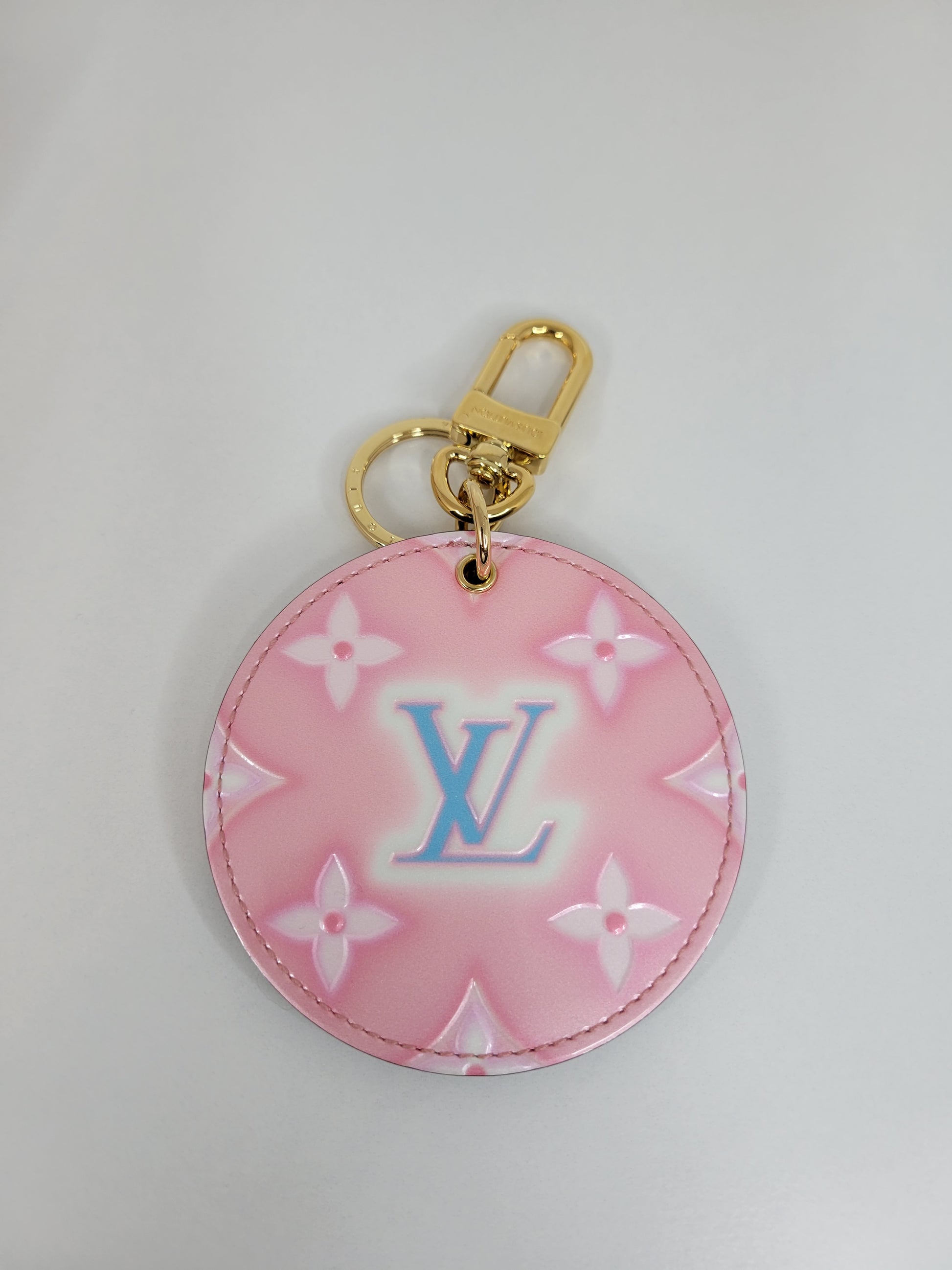 LOUIS VUITTON Portocle Stories Keyring Double Side Pink LV Tattoo Bag Charm  NEW