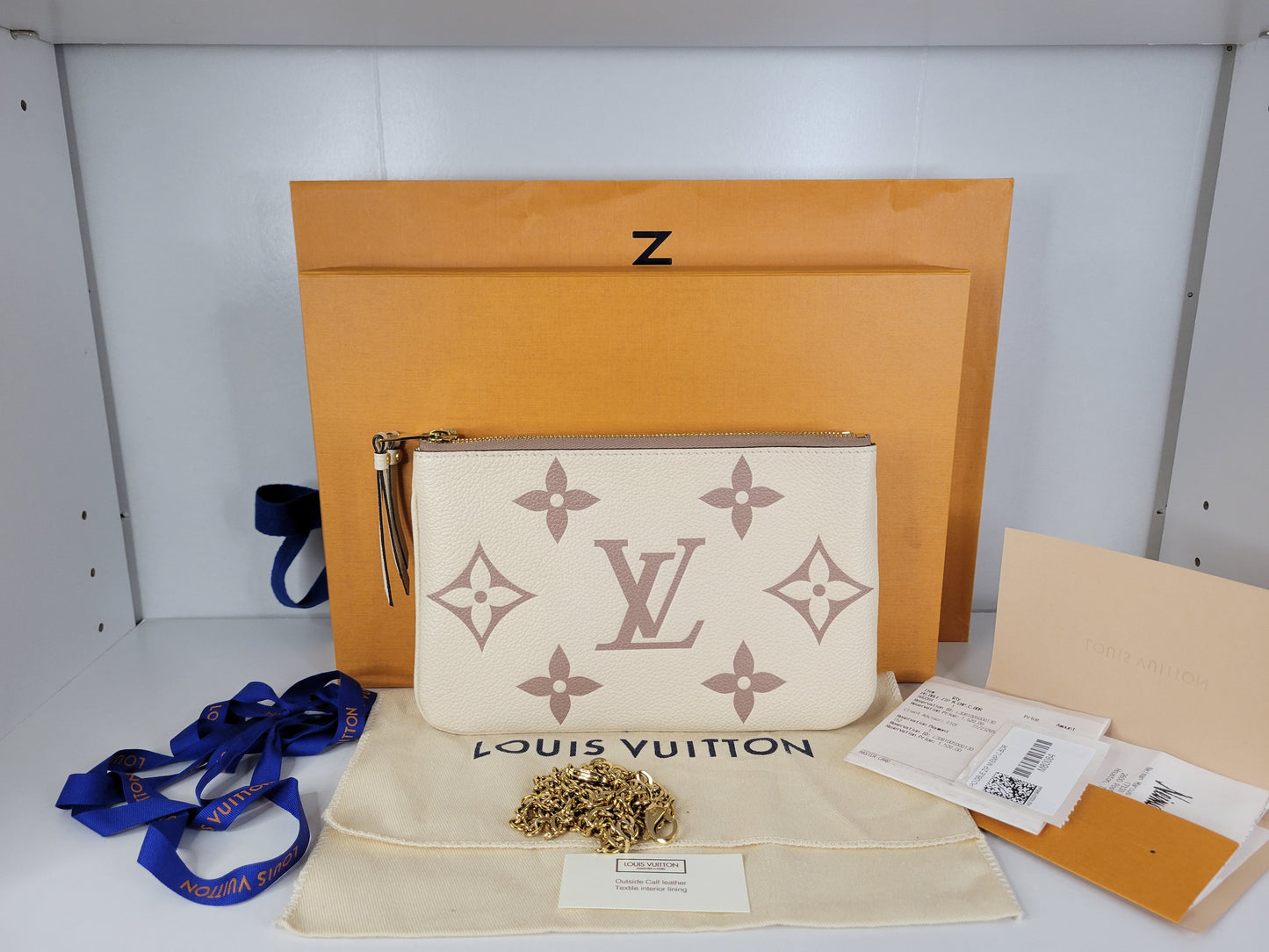 Louis Vuitton Empreinte Double Zip Pochette Bois De Rose