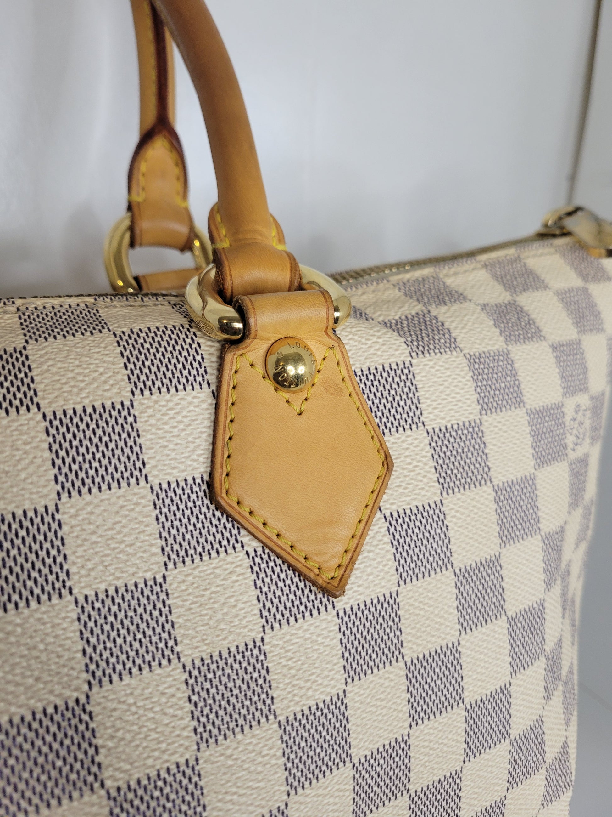 Shop for Louis Vuitton Damier Azur Canvas Leather Saleya MM Bag - Shipped  from USA