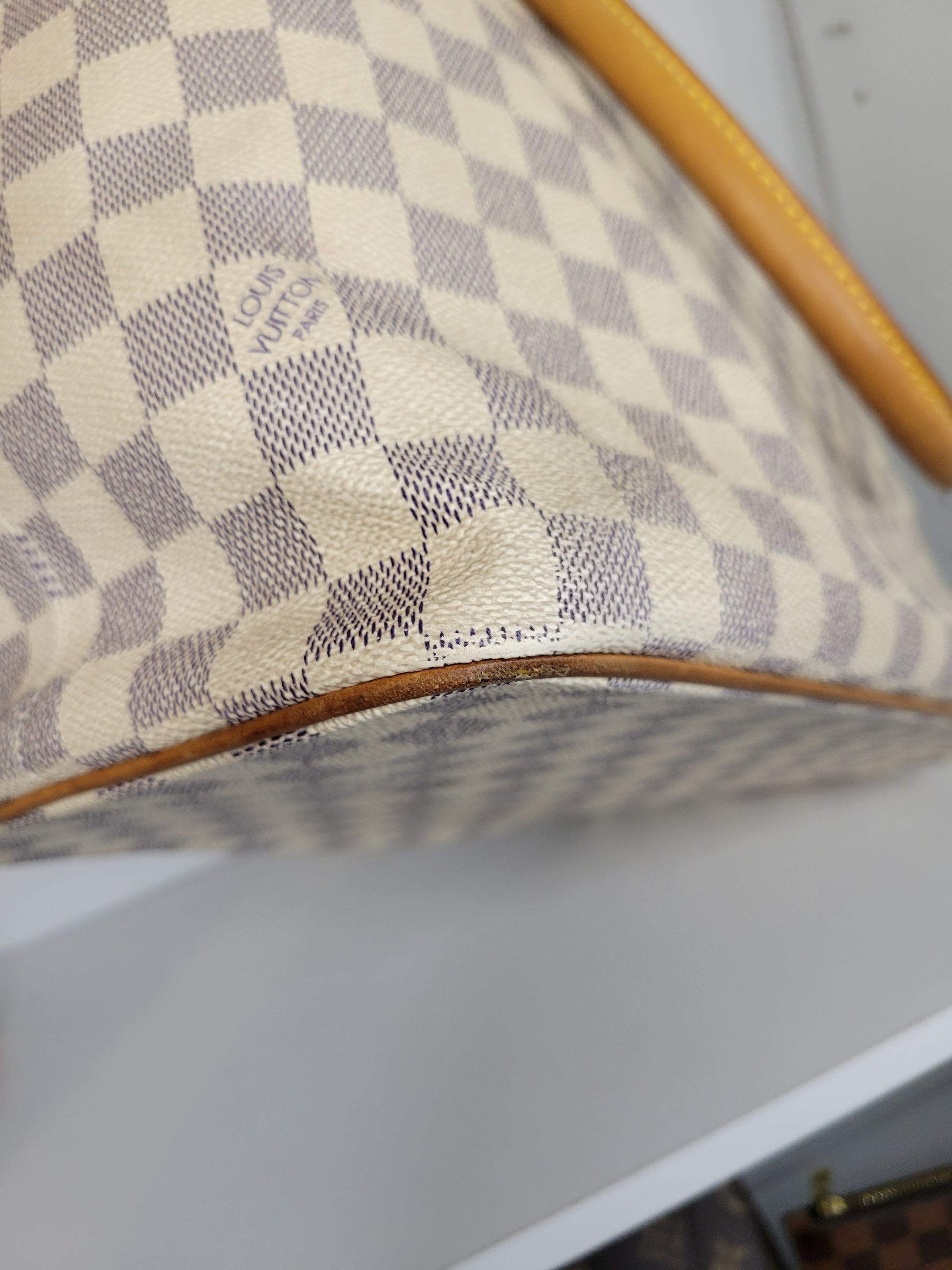 Authentic Louis Vuitton Damier Azur Saleya GM Bag  How to Spot Authentic  Saleya and What Can Fit? 