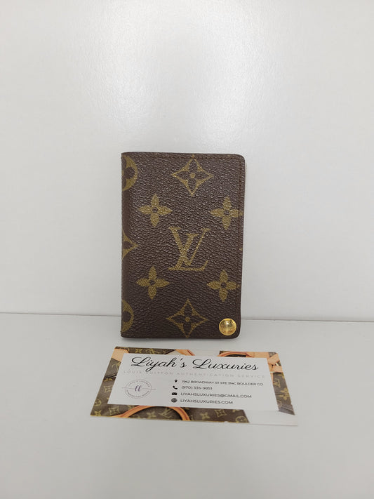 Louis Vuitton Monogram Porte Pression Card Holder 872 ET