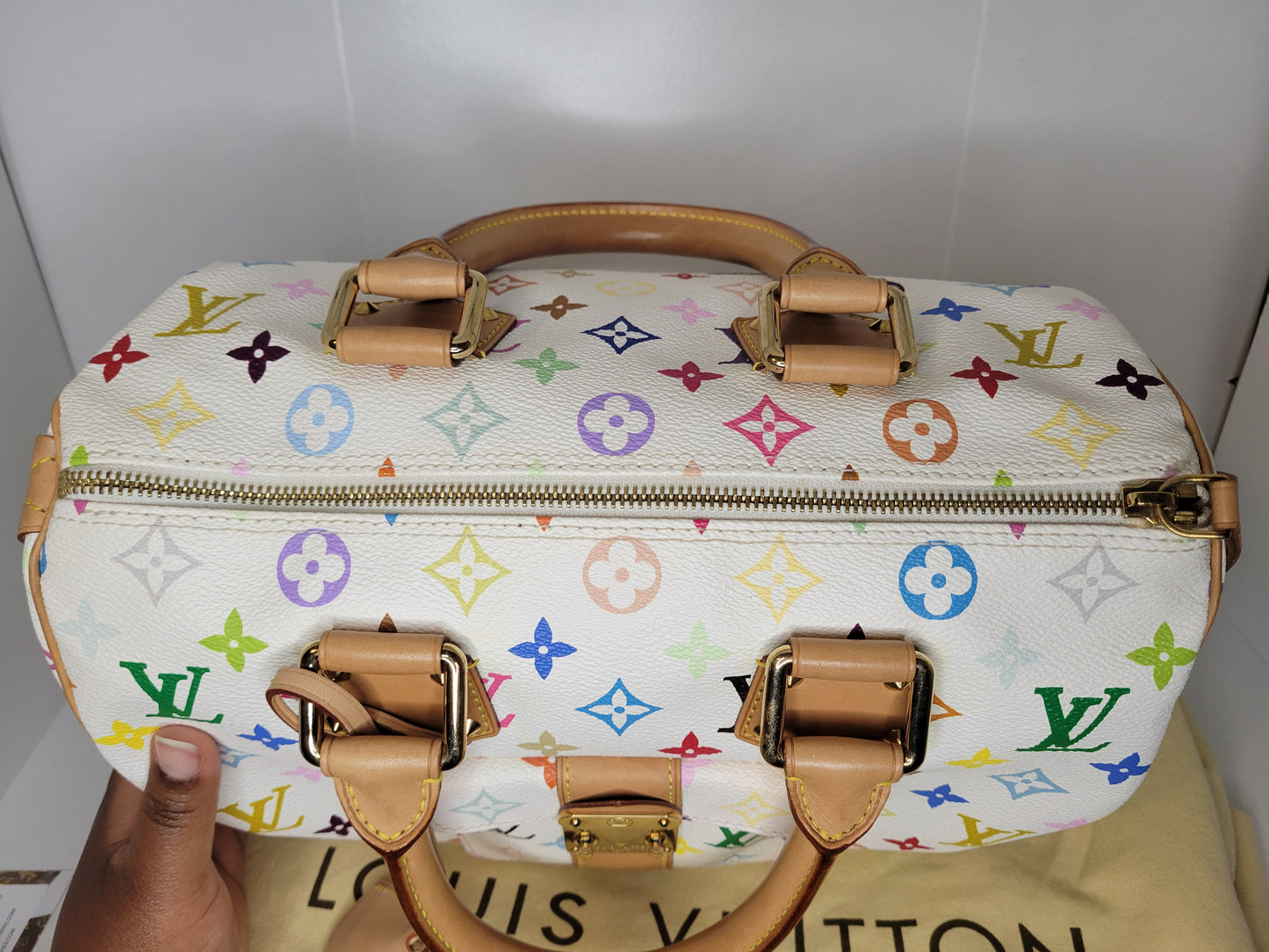 Louis Vuitton White Multicolore Speedy 30 SP1023