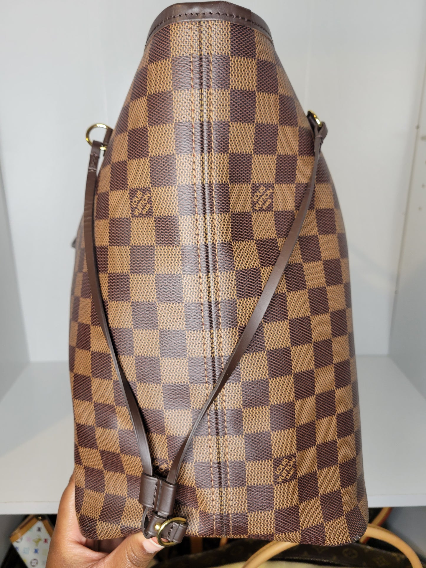 Louis Vuitton Damier Ebene Neverfull GM & Pochette (Microchip)