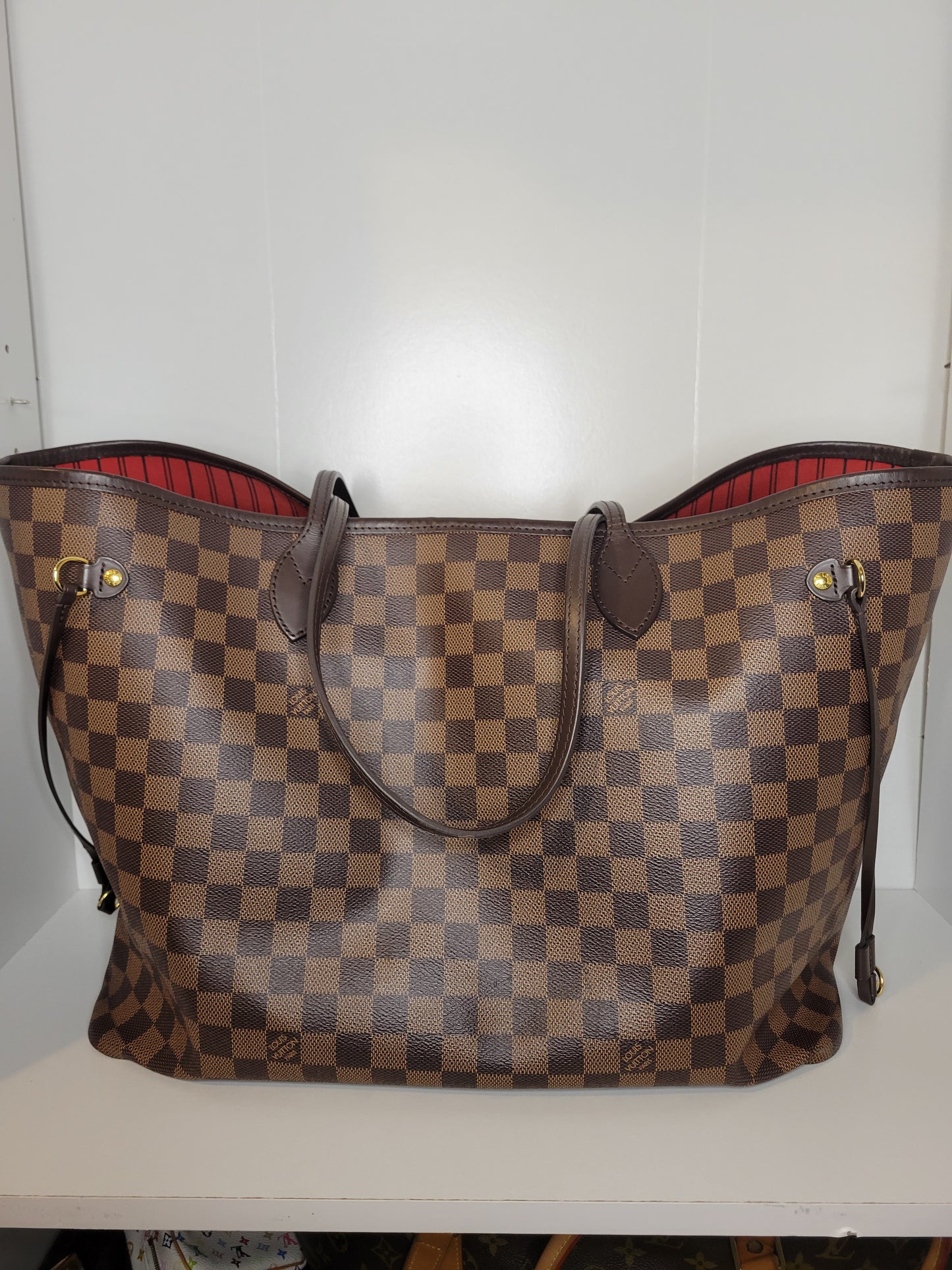 Louis Vuitton Damier Ebene Neverfull GM & Pochette (Microchip)