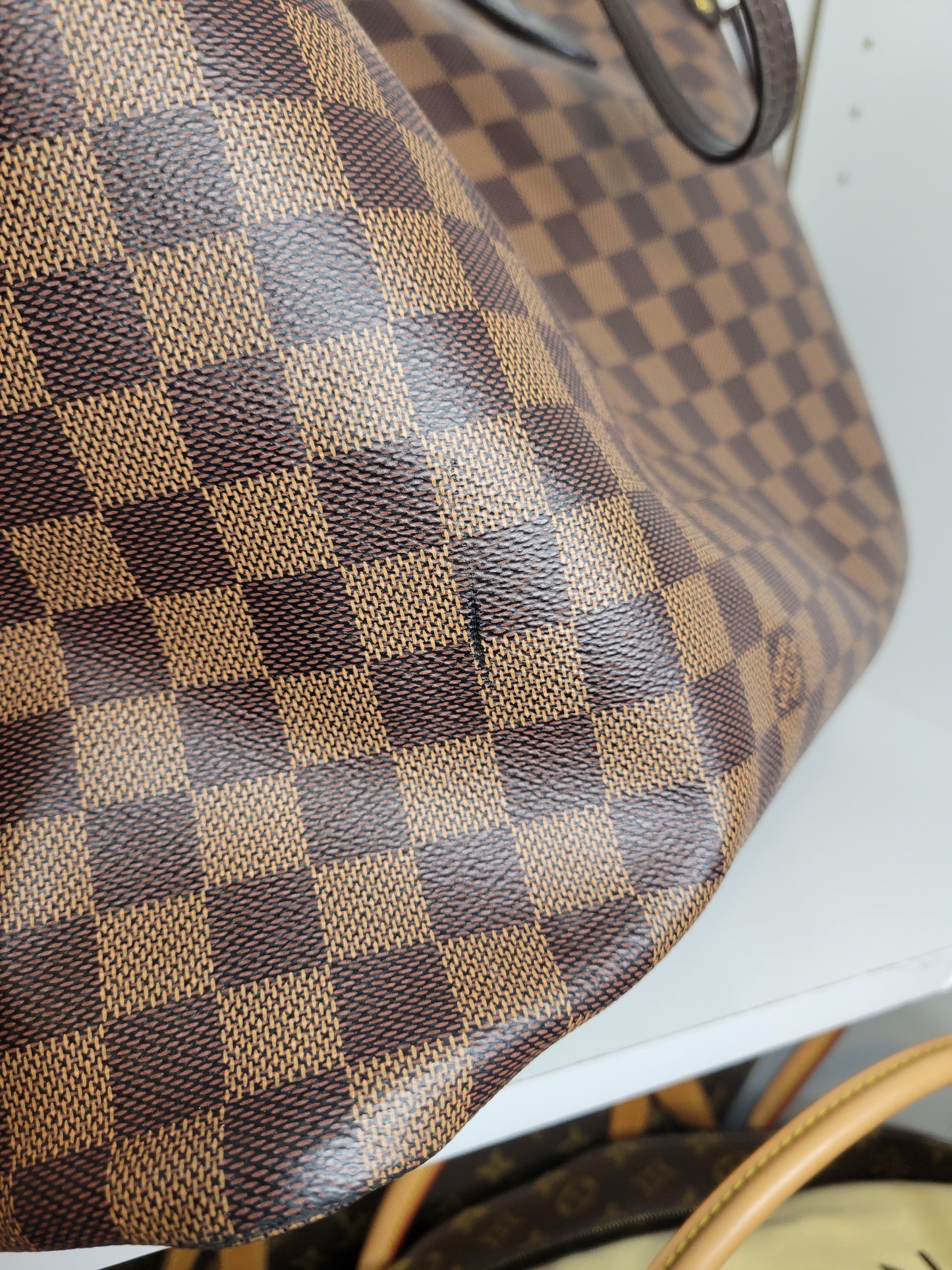 Louis Vuitton Damier Ebene Neverfull GM & Pochette (Microchip)