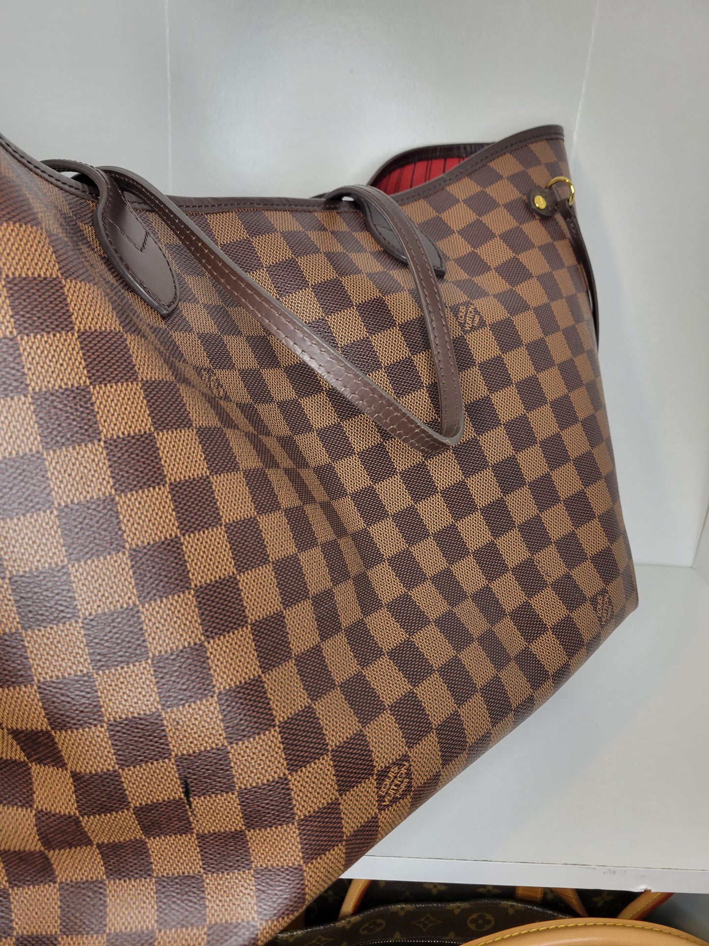 Louis Vuitton Damier Ebene Neverfull GM & Pochette (Microchip)