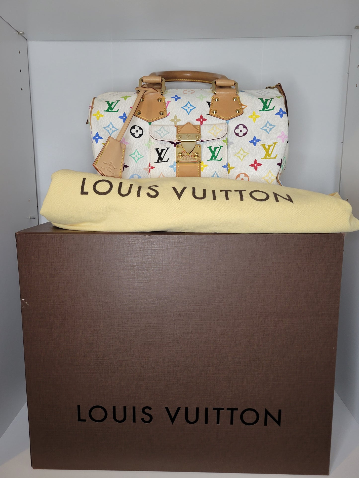 Louis Vuitton White Multicolore Speedy 30 SP1023