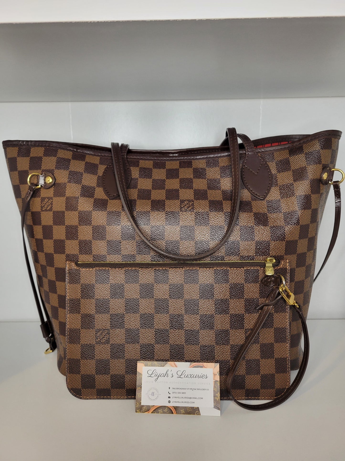 Louis Vuitton Damier Ebene Neverfull MM and Pochette AR2126