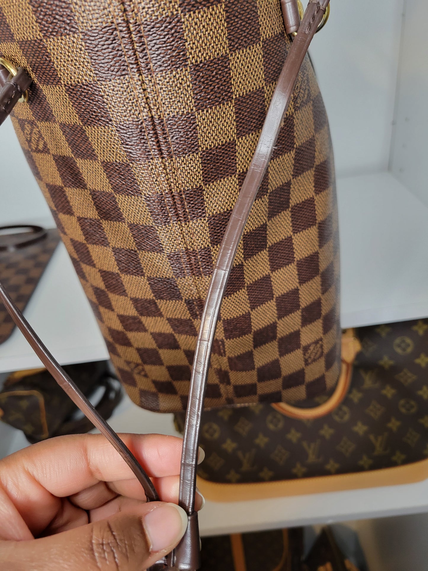 Louis Vuitton Damier Ebene Neverfull MM and Pochette AR2126