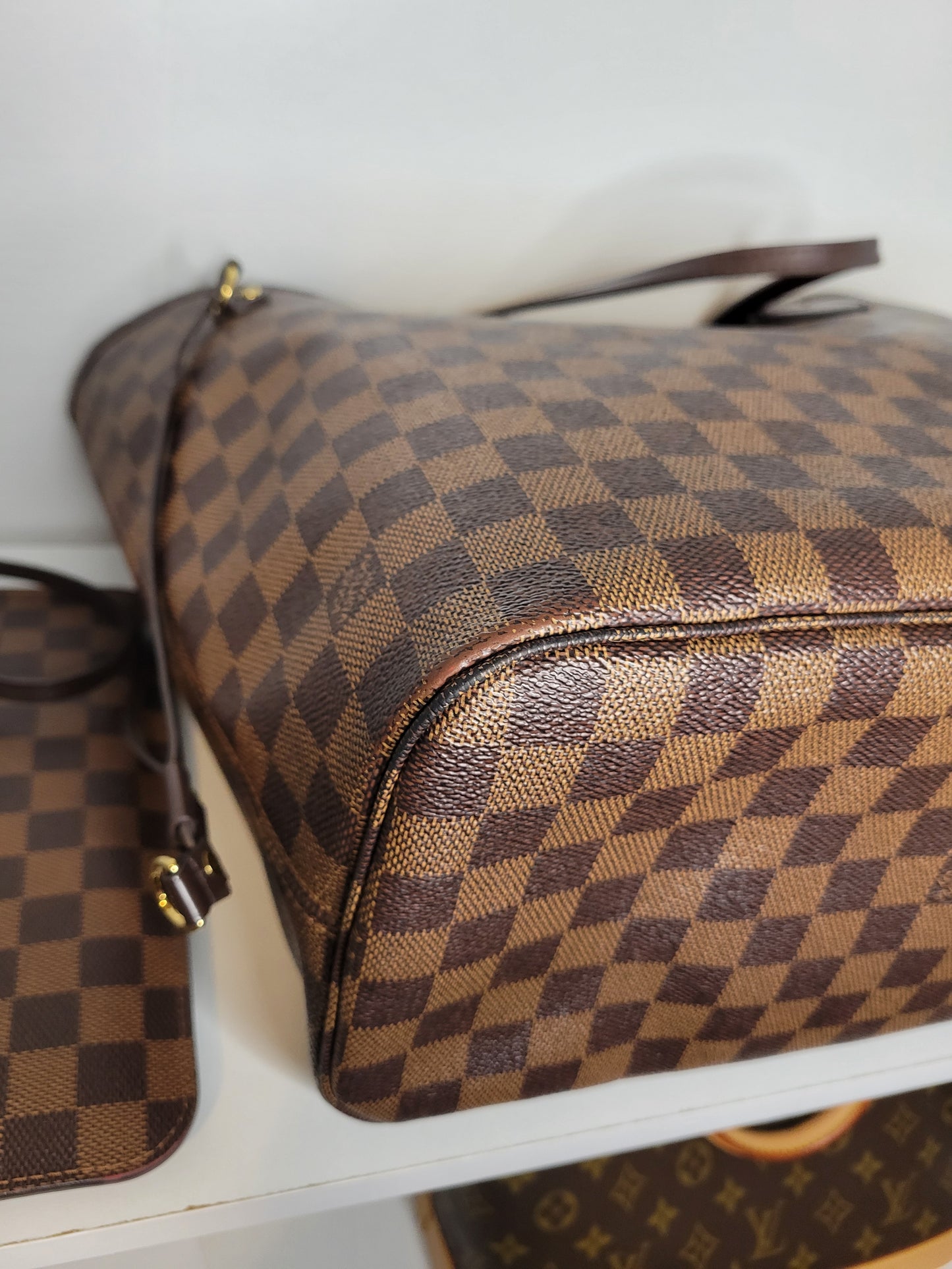 Louis Vuitton Damier Ebene Neverfull MM and Pochette AR2126