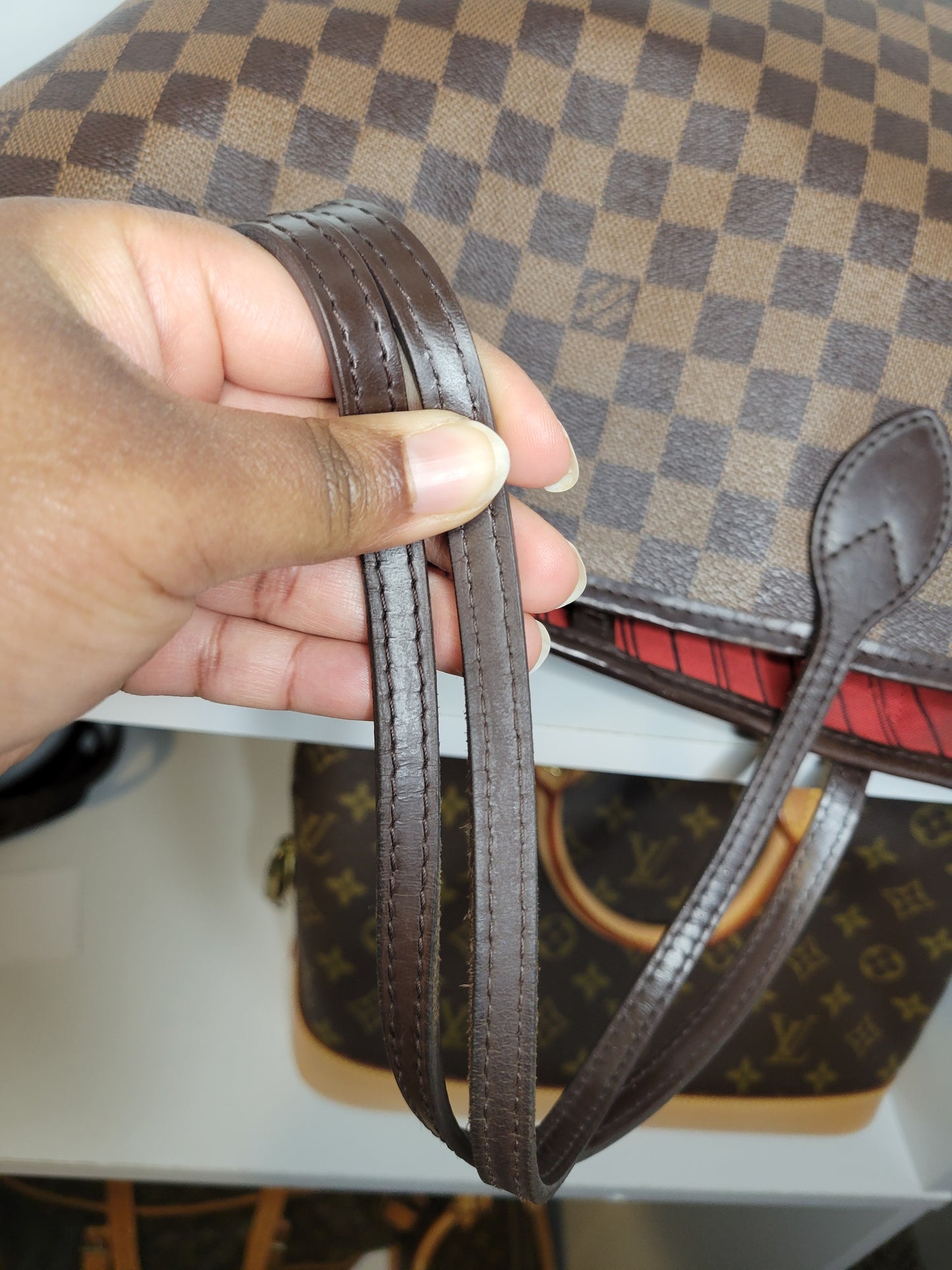 Louis Vuitton Damier Ebene Neverfull MM and Pochette AR2126