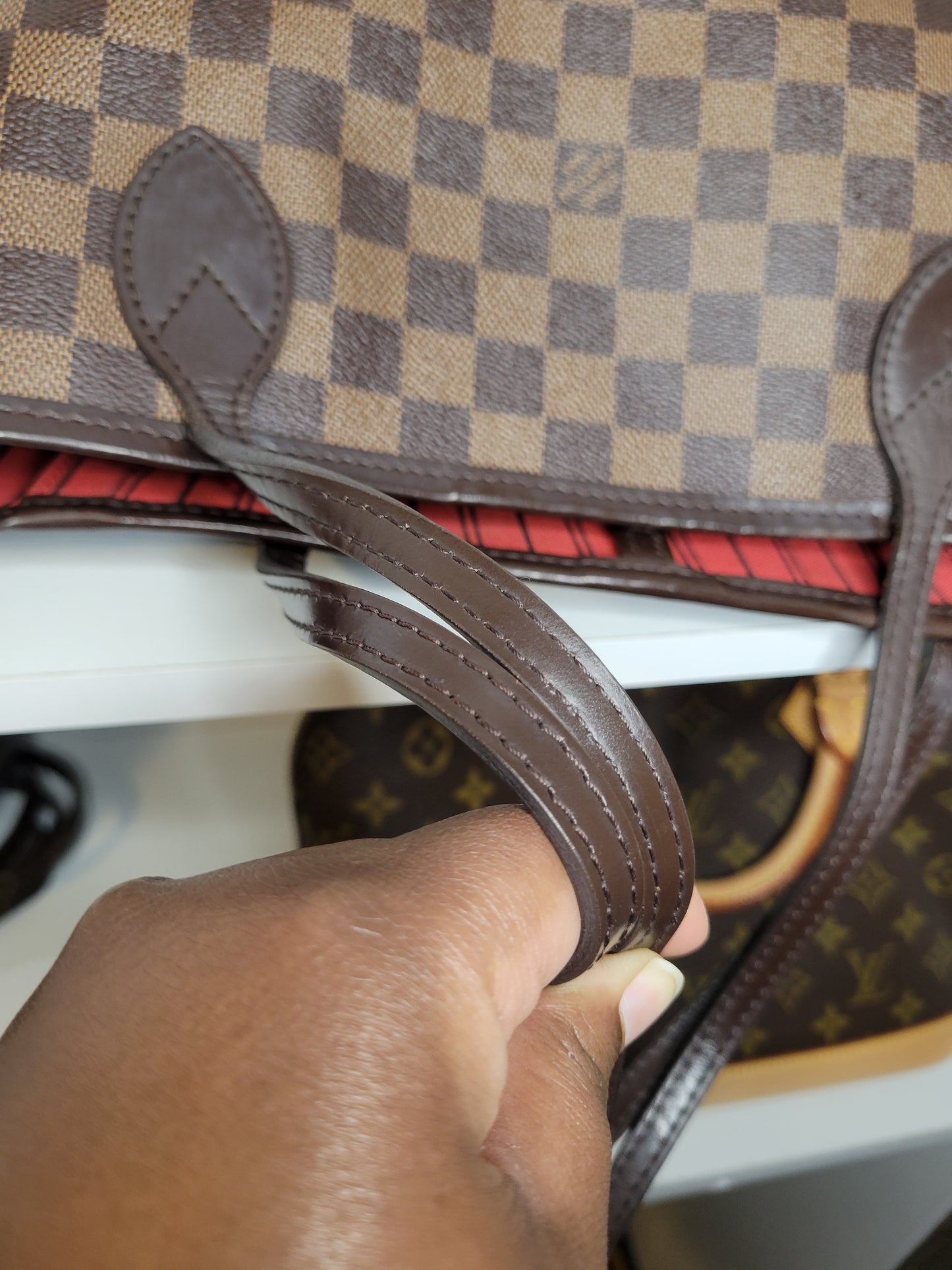 Louis Vuitton Damier Ebene Neverfull MM and Pochette AR2126