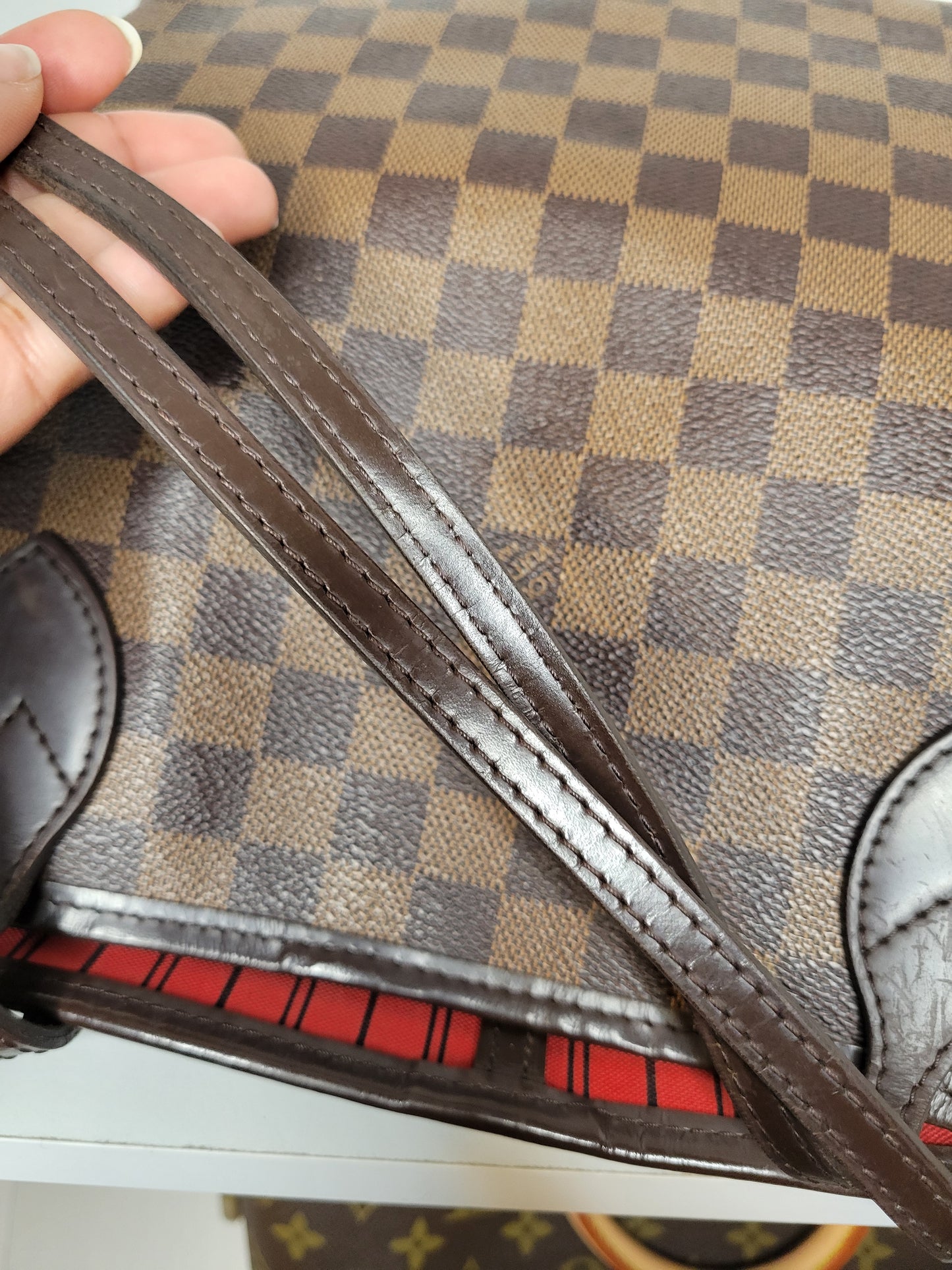 Louis Vuitton Damier Ebene Neverfull MM and Pochette AR2126