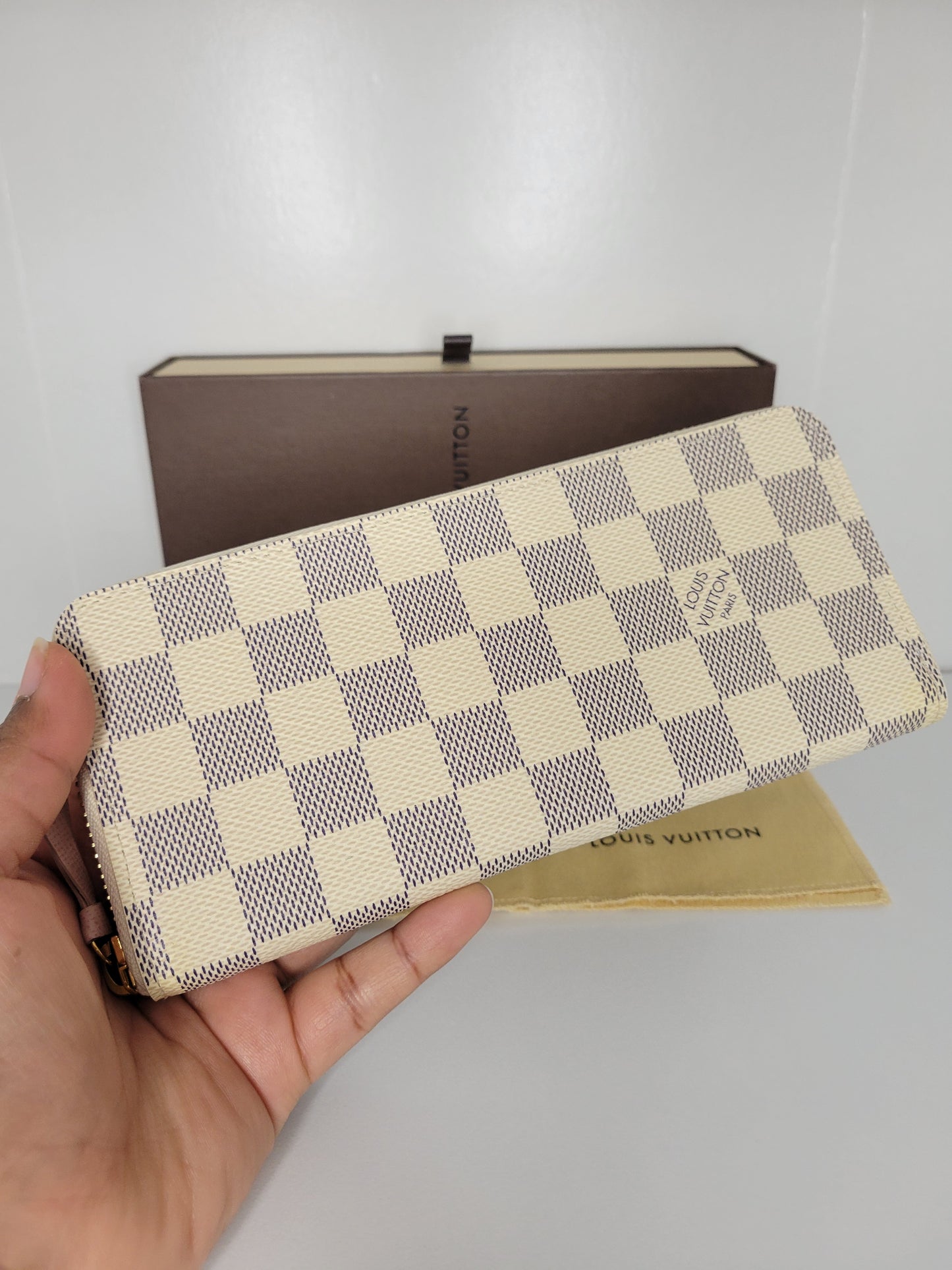 Louis Vuitton Damier Azur Rose Ballerine Clemence Wallet SD2169