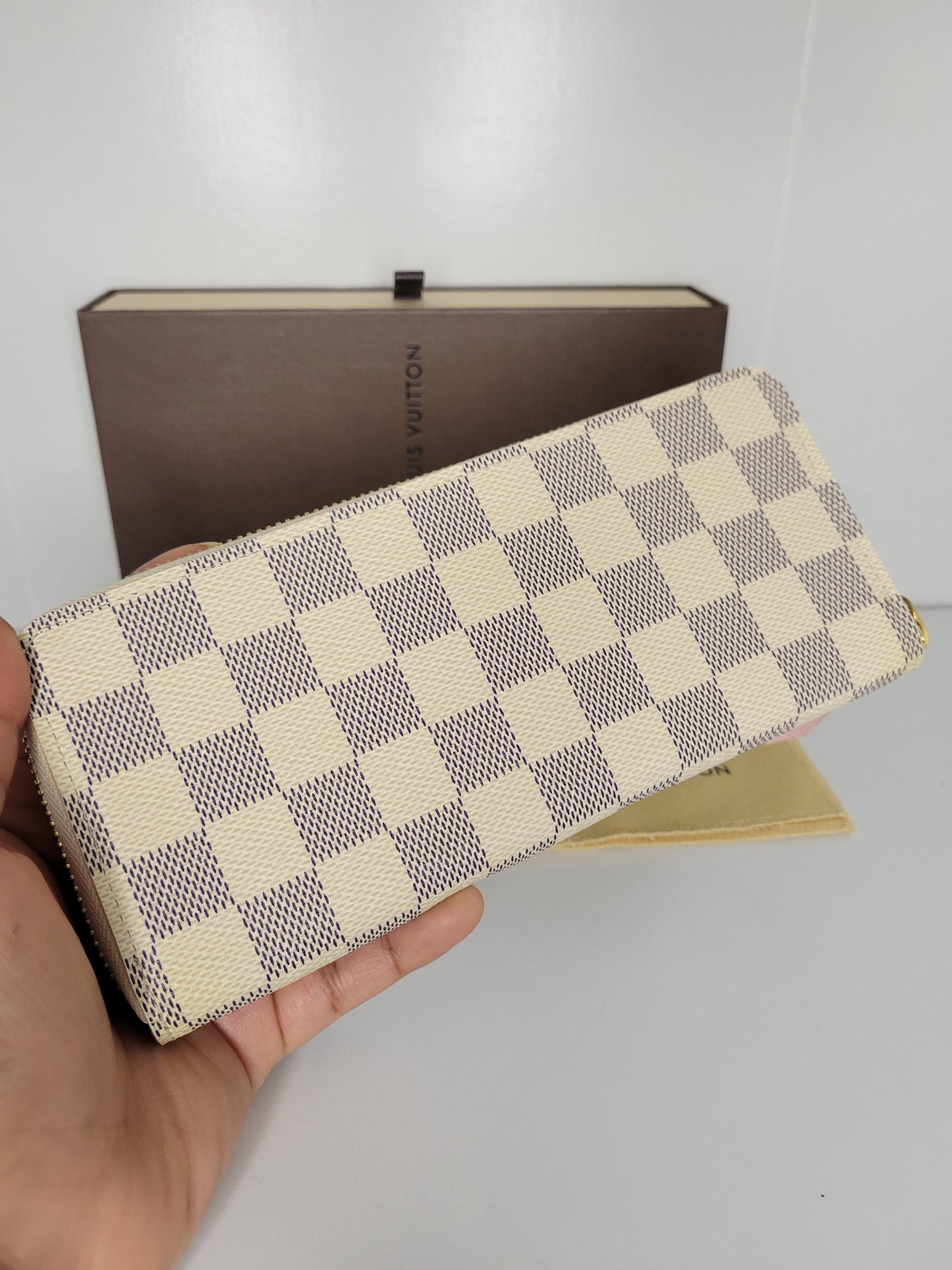 Louis Vuitton Damier Azur Rose Ballerine Clemence Wallet SD2169