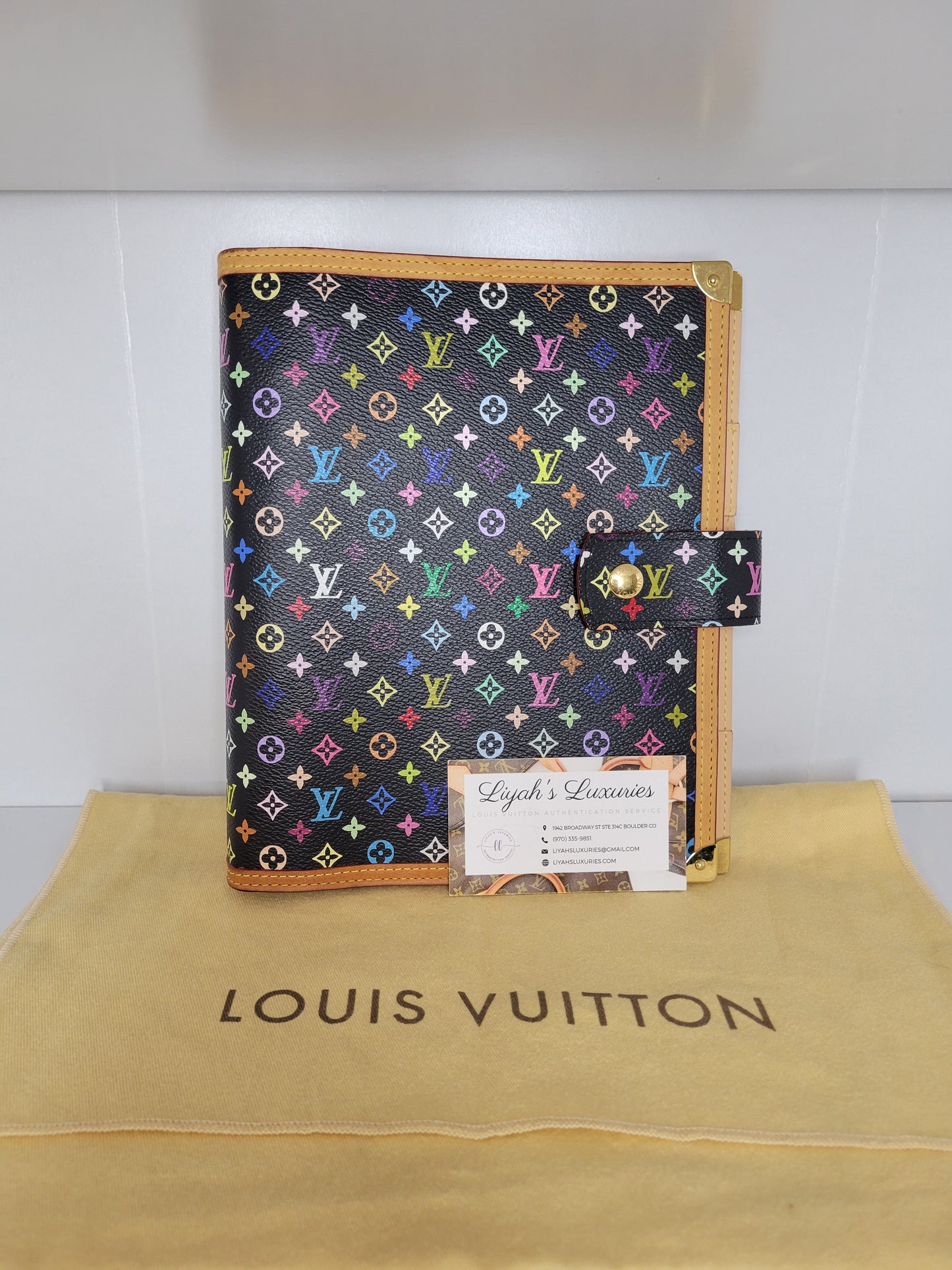 Louis Vuitton Black Multicolore Agenda GM TH0065 🦄