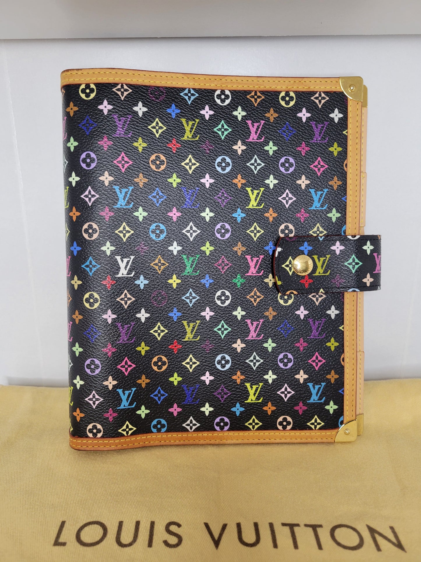 Louis Vuitton Black Multicolore Agenda GM TH0065 🦄