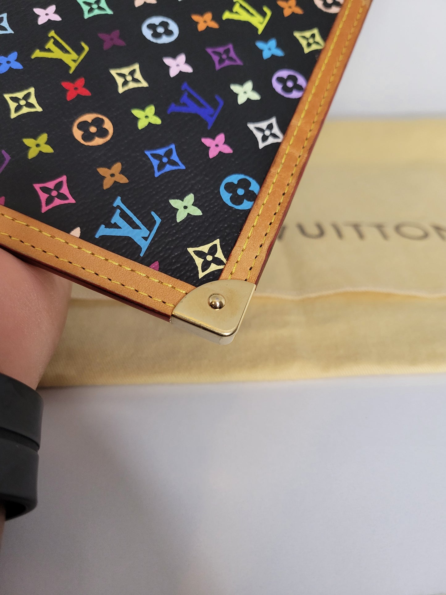 Louis Vuitton Black Multicolore Agenda GM TH0065 🦄