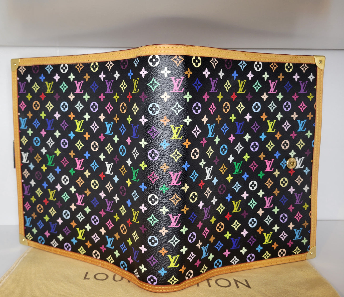 Louis Vuitton Black Multicolore Agenda GM TH0065 🦄