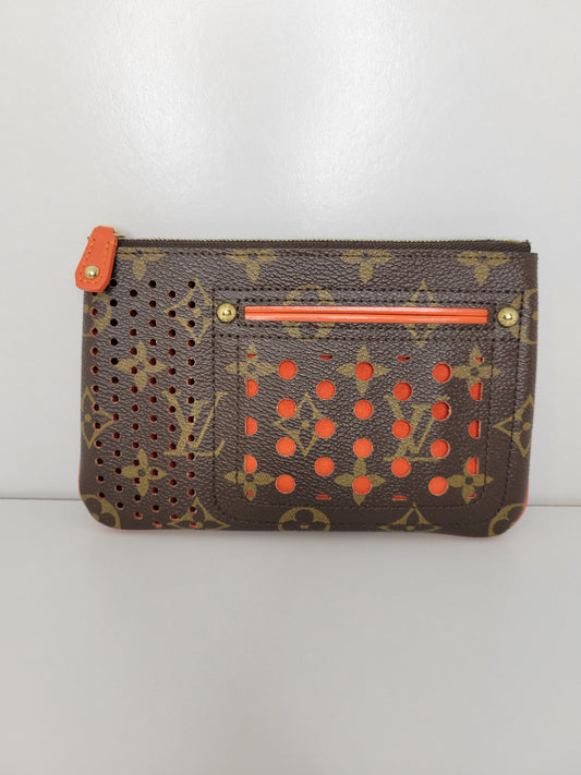 Louis Vuitton Monogram Perforated Orange Pouch FL0036