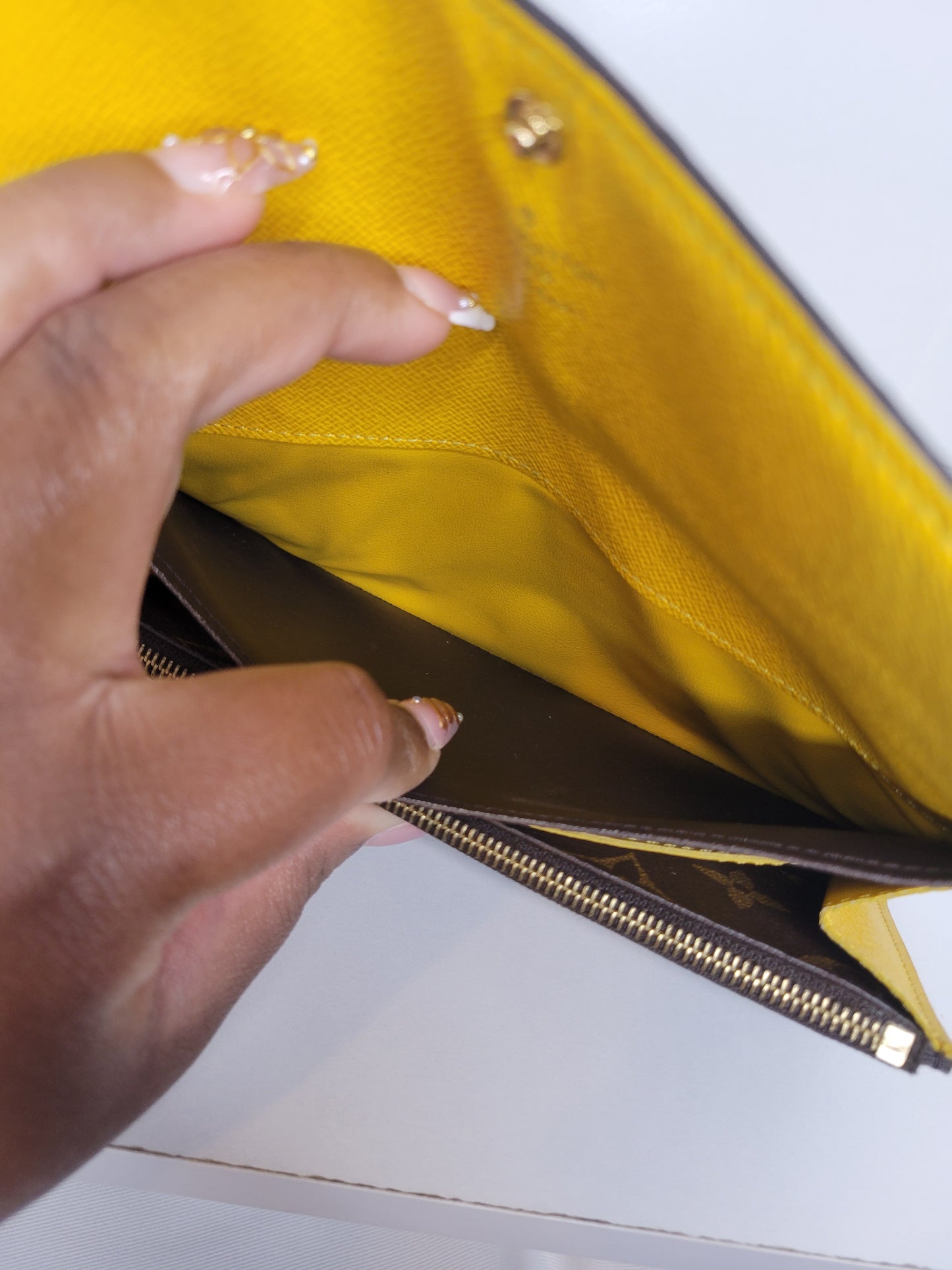 Louis Vuitton Monogram Yellow Emilie Wallet CA4185