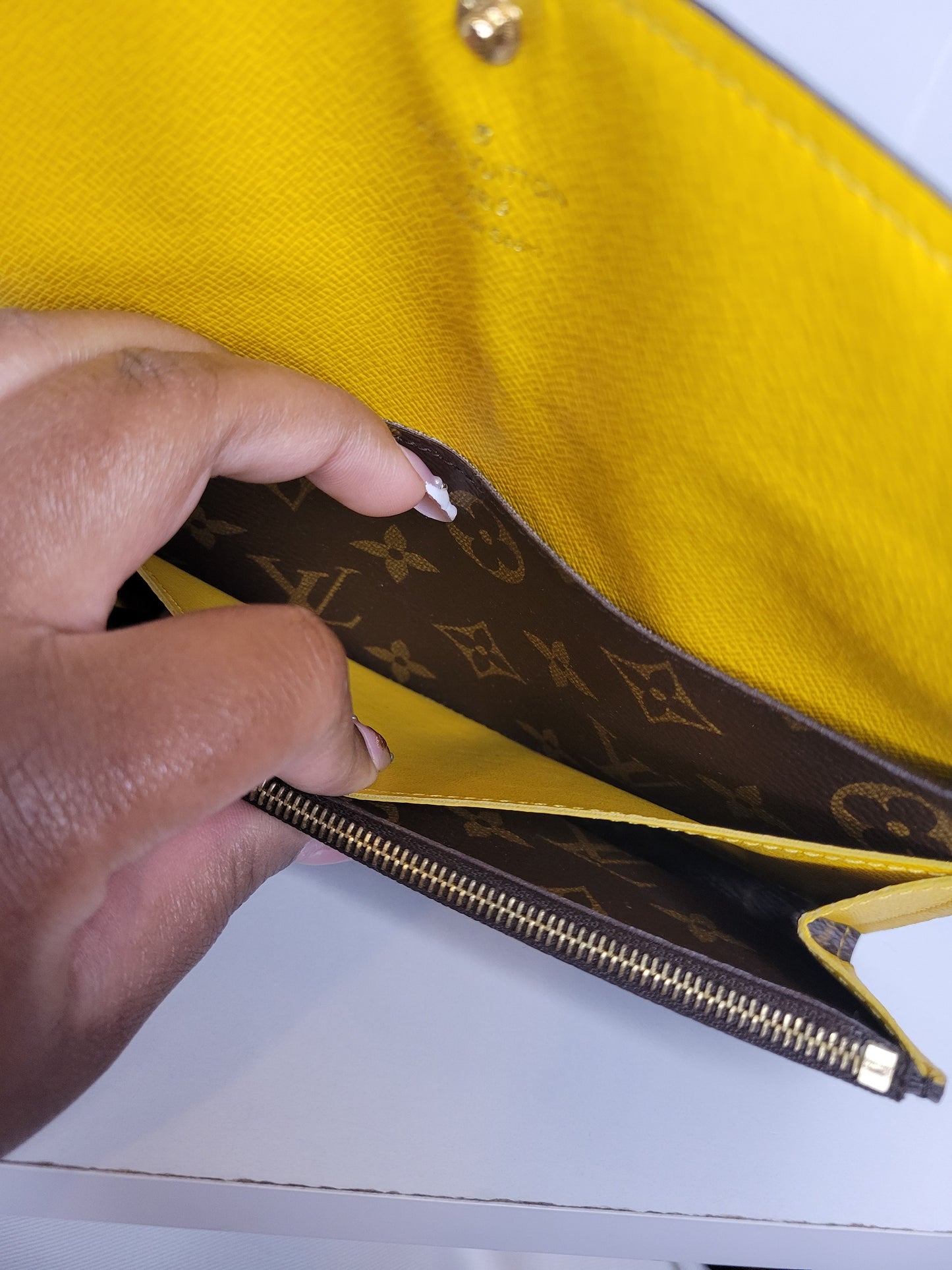 Louis Vuitton Monogram Yellow Emilie Wallet CA4185