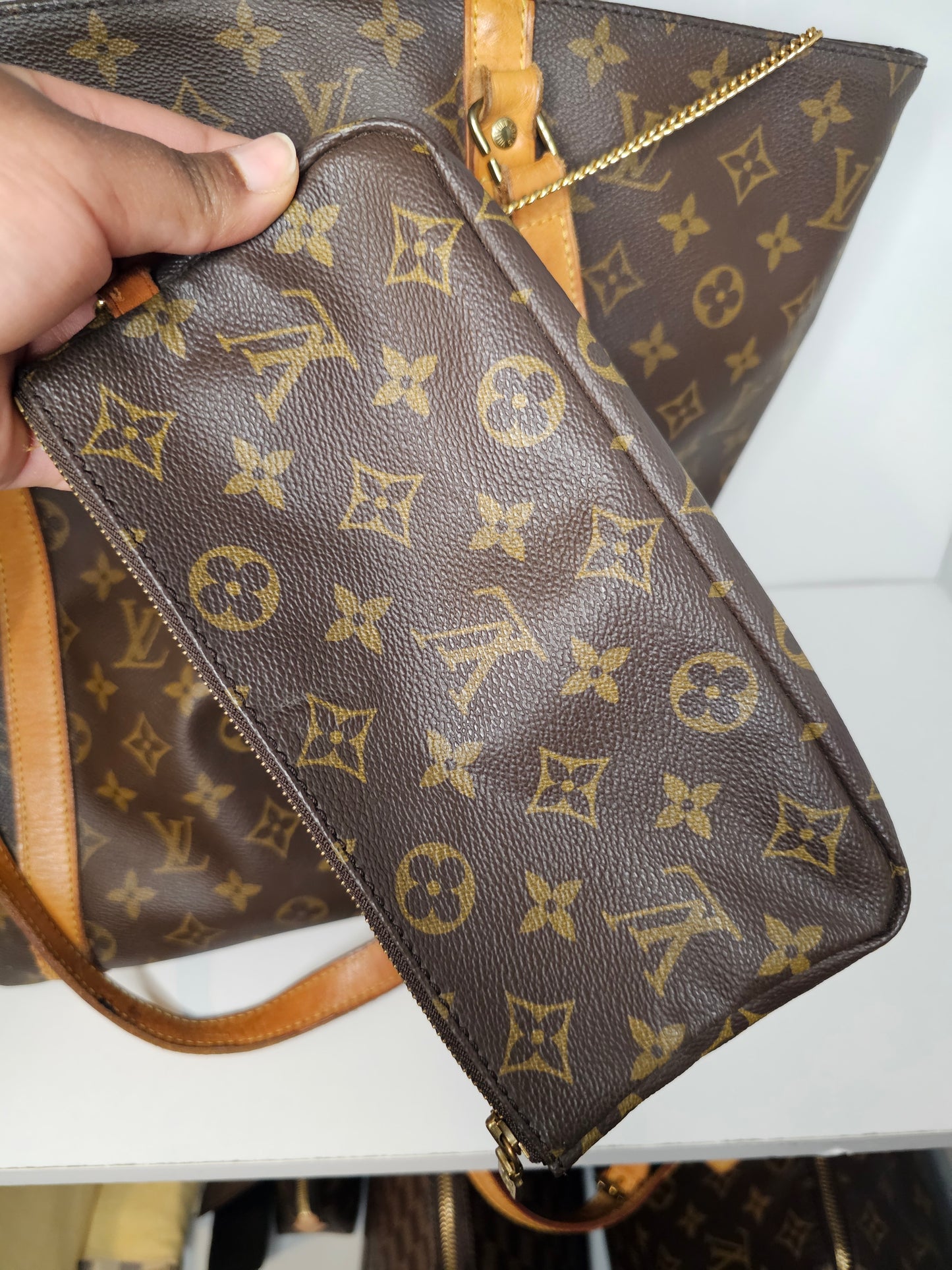 Louis Vuitton Sac Shopping Tote w / Pouch NO1910