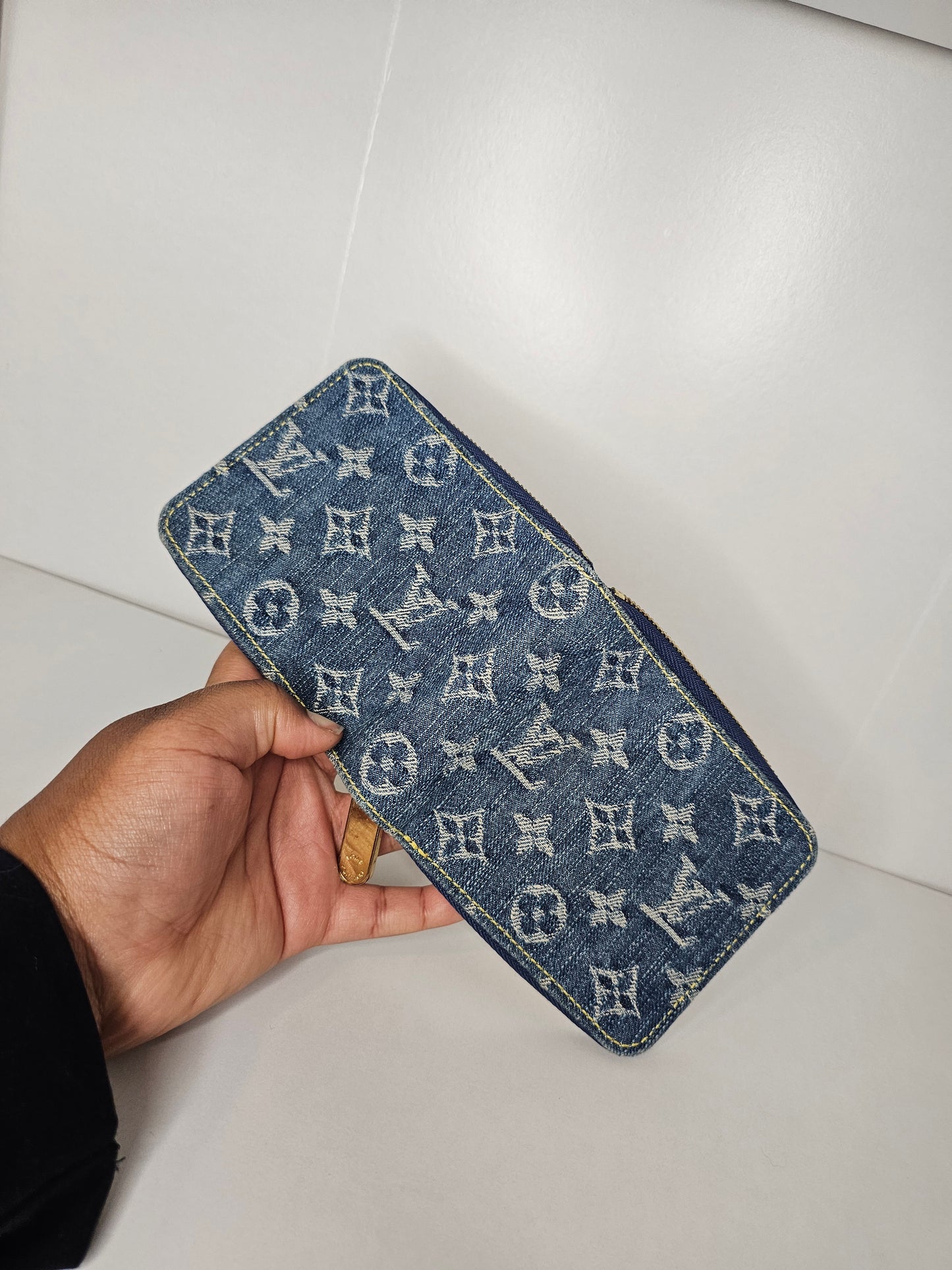 Louis Vuitton Vintage Denim Compact Wallet TH2047