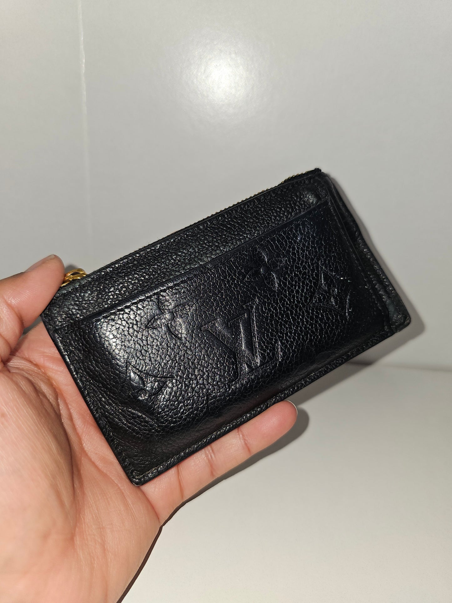 Louis Vuitton Black Empreinte Zip Card Holder FH0231
