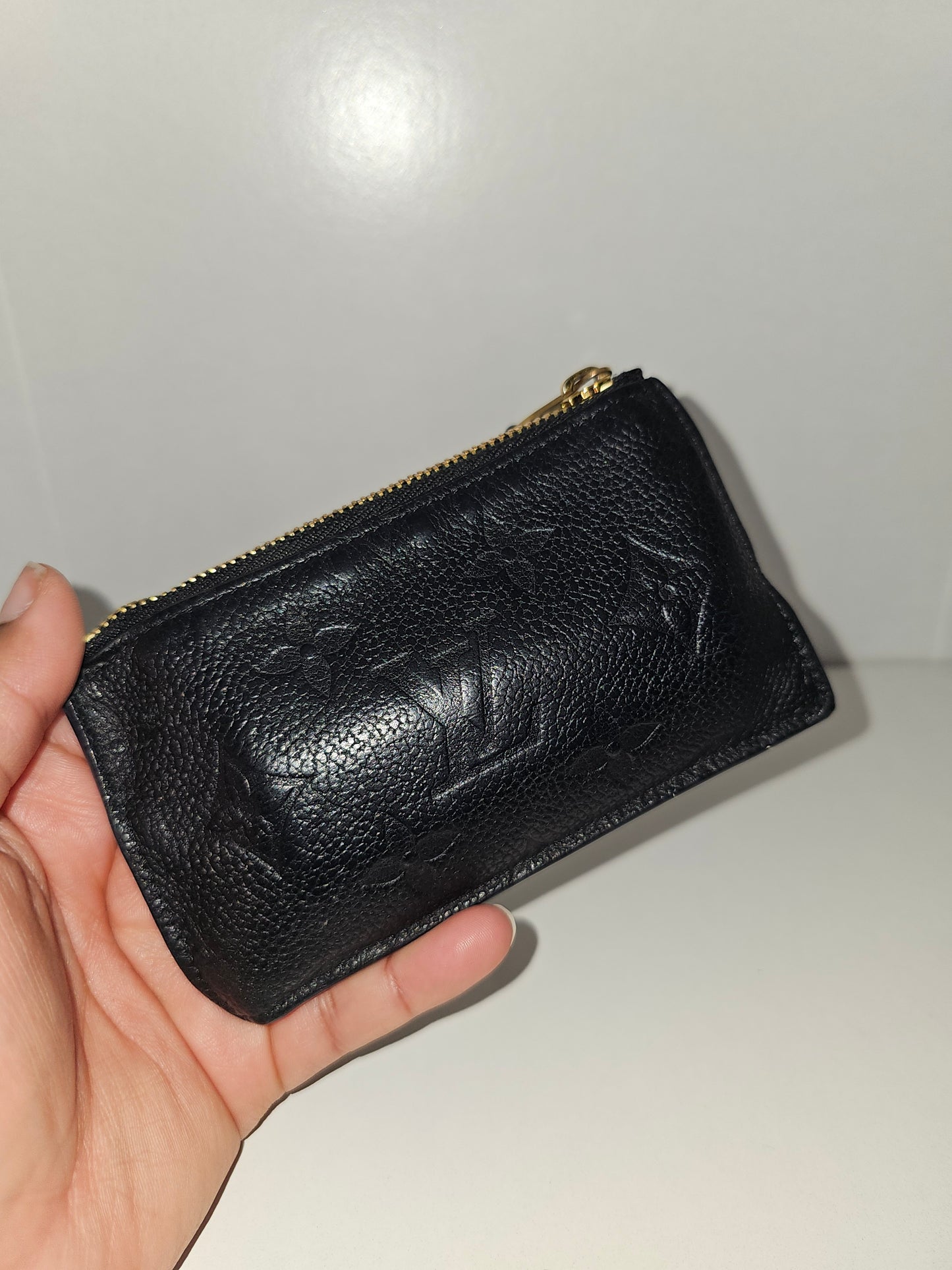 Louis Vuitton Black Empreinte Zip Card Holder FH0231