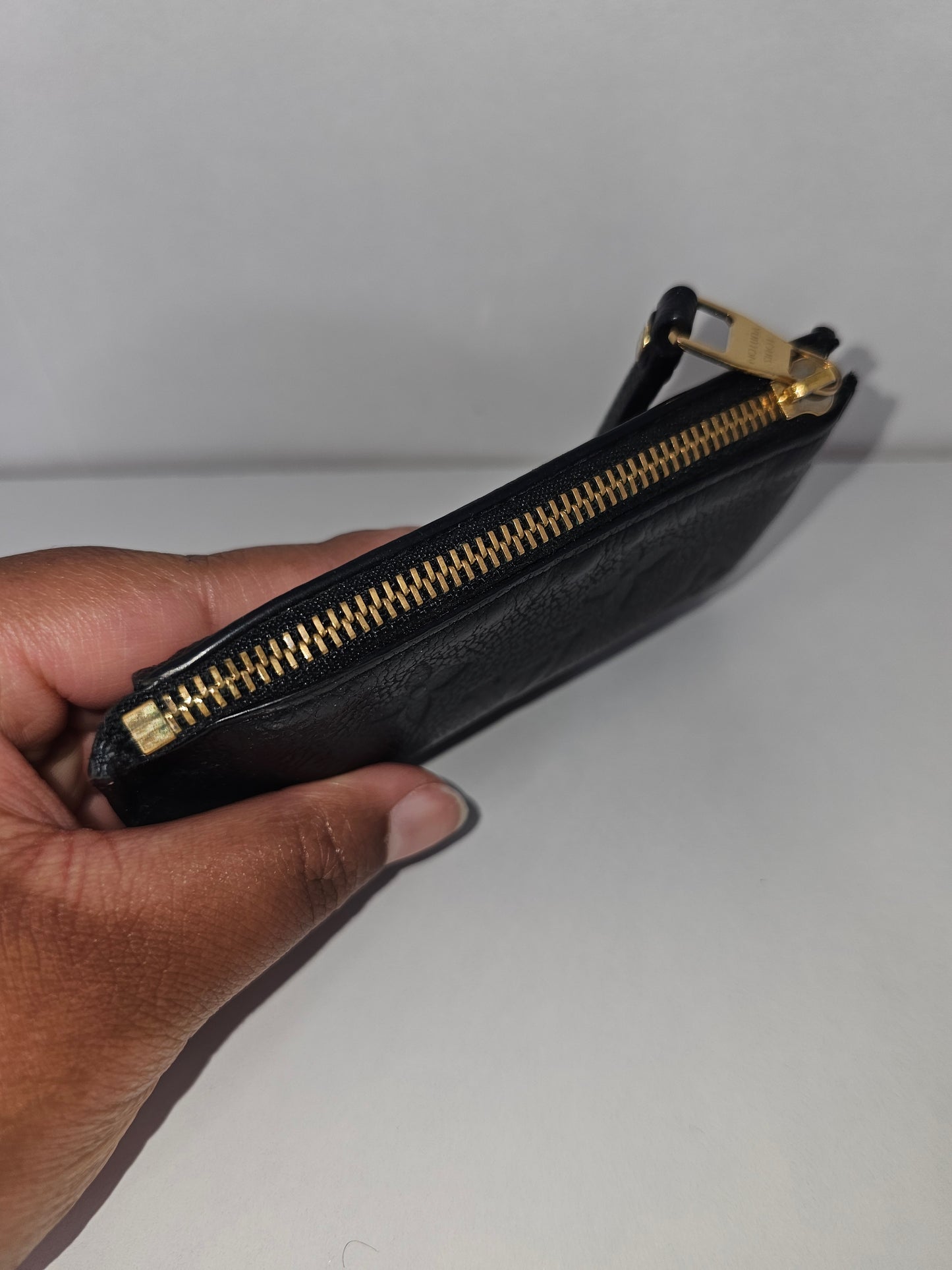 Louis Vuitton Black Empreinte Zip Card Holder FH0231