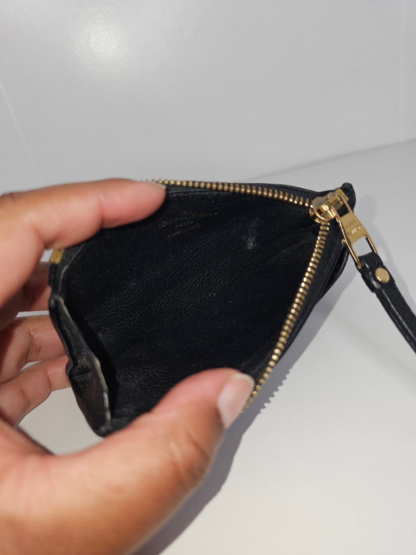 Louis Vuitton Black Empreinte Zip Card Holder FH0231