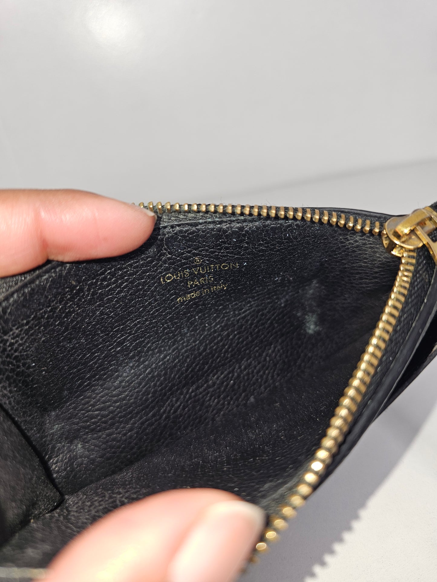 Louis Vuitton Black Empreinte Zip Card Holder FH0231