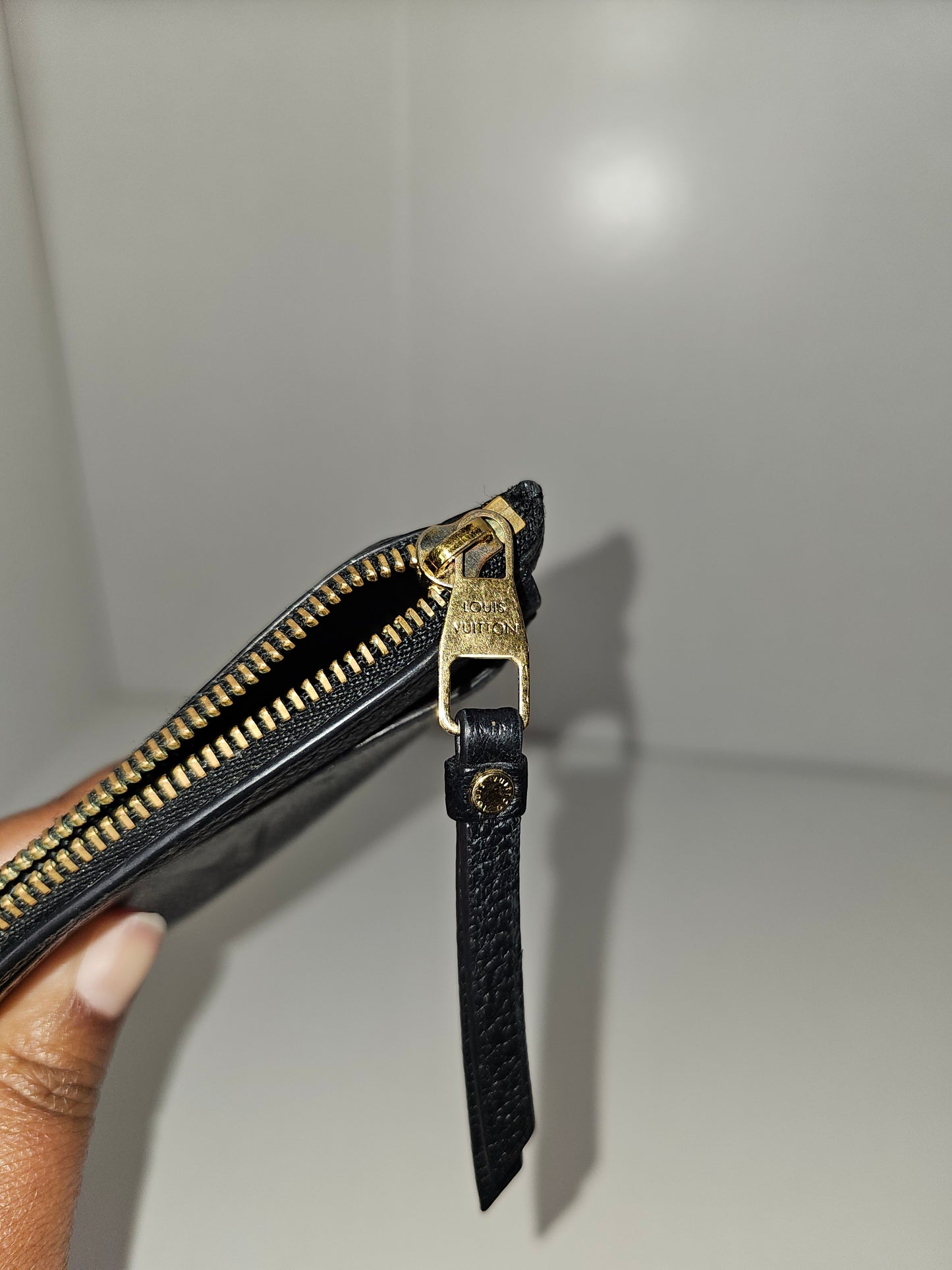 Louis Vuitton Black Empreinte Zip Card Holder FH0231