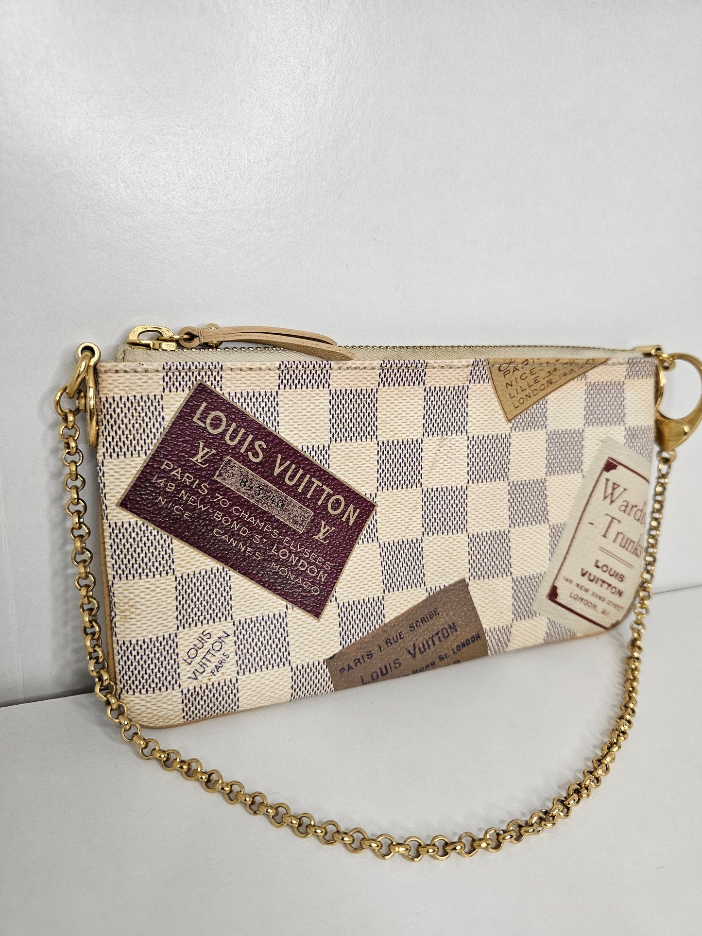 Louis Vuitton Limited Edition Milla Pochette PM Damier Azur Trunks and Bags AA4009