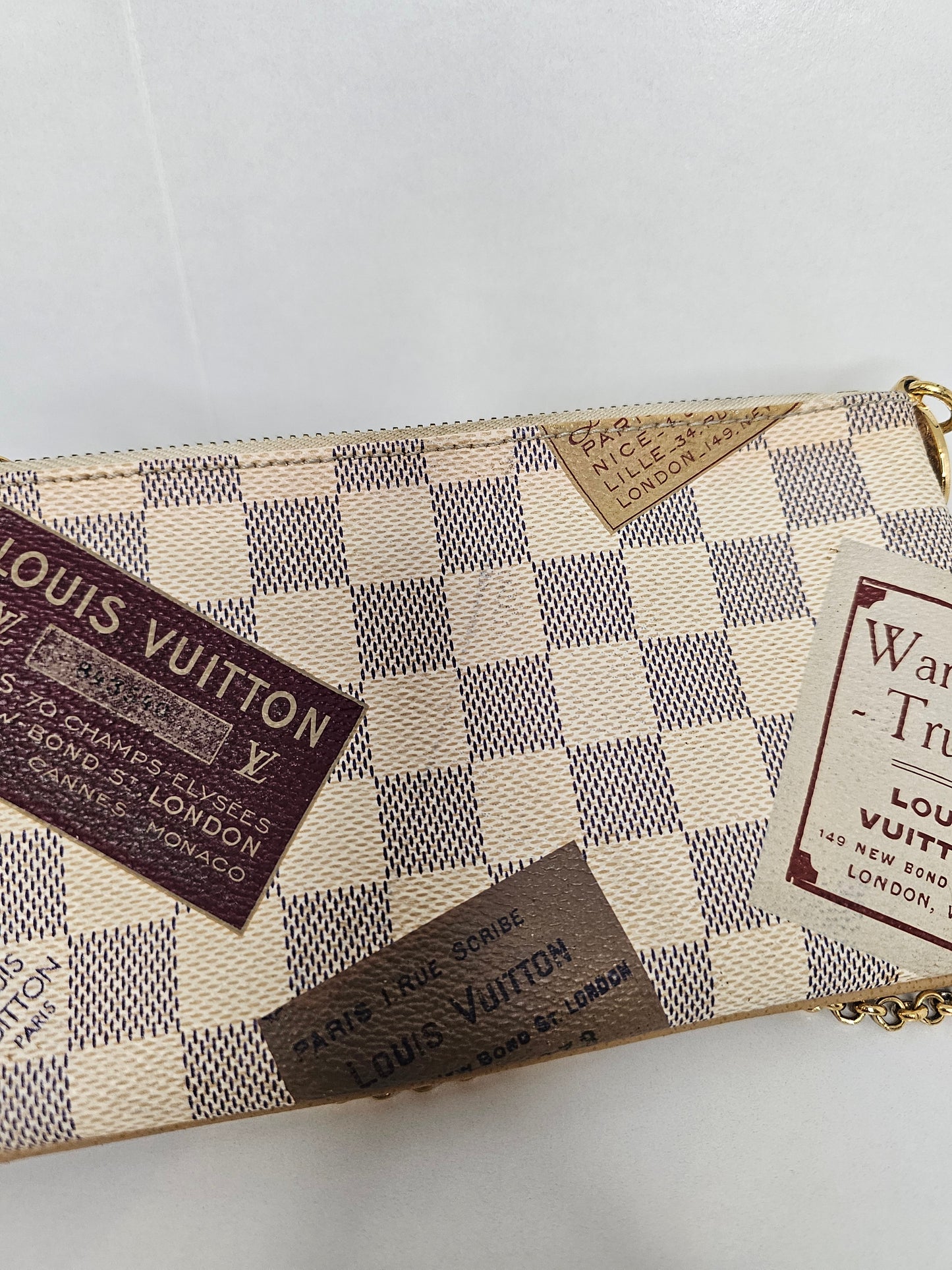 Louis Vuitton Limited Edition Milla Pochette PM Damier Azur Trunks and Bags AA4009