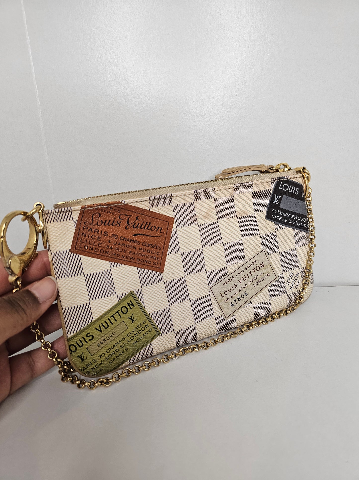 Louis Vuitton Limited Edition Milla Pochette PM Damier Azur Trunks and Bags AA4009