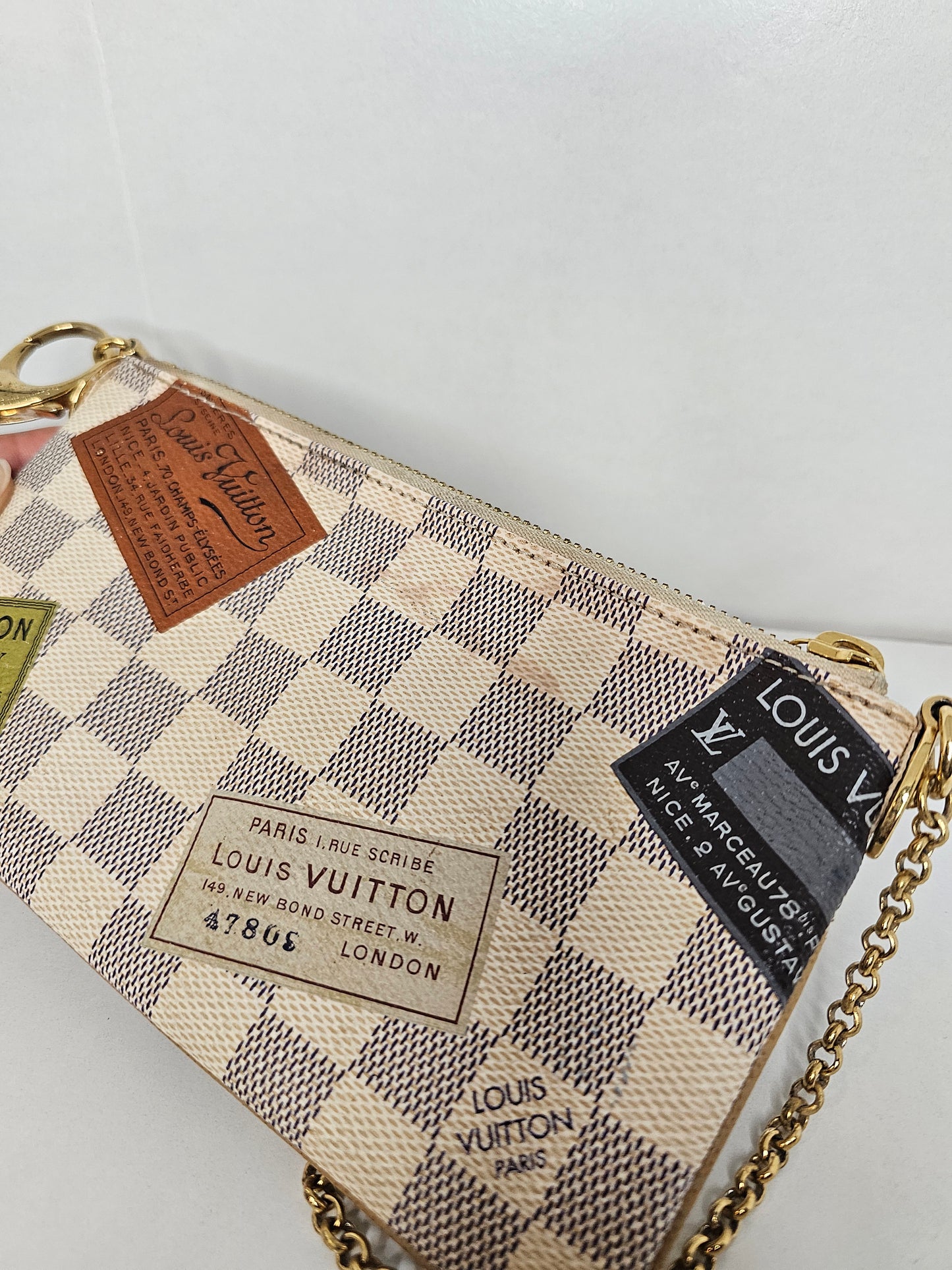 Louis Vuitton Limited Edition Milla Pochette PM Damier Azur Trunks and Bags AA4009