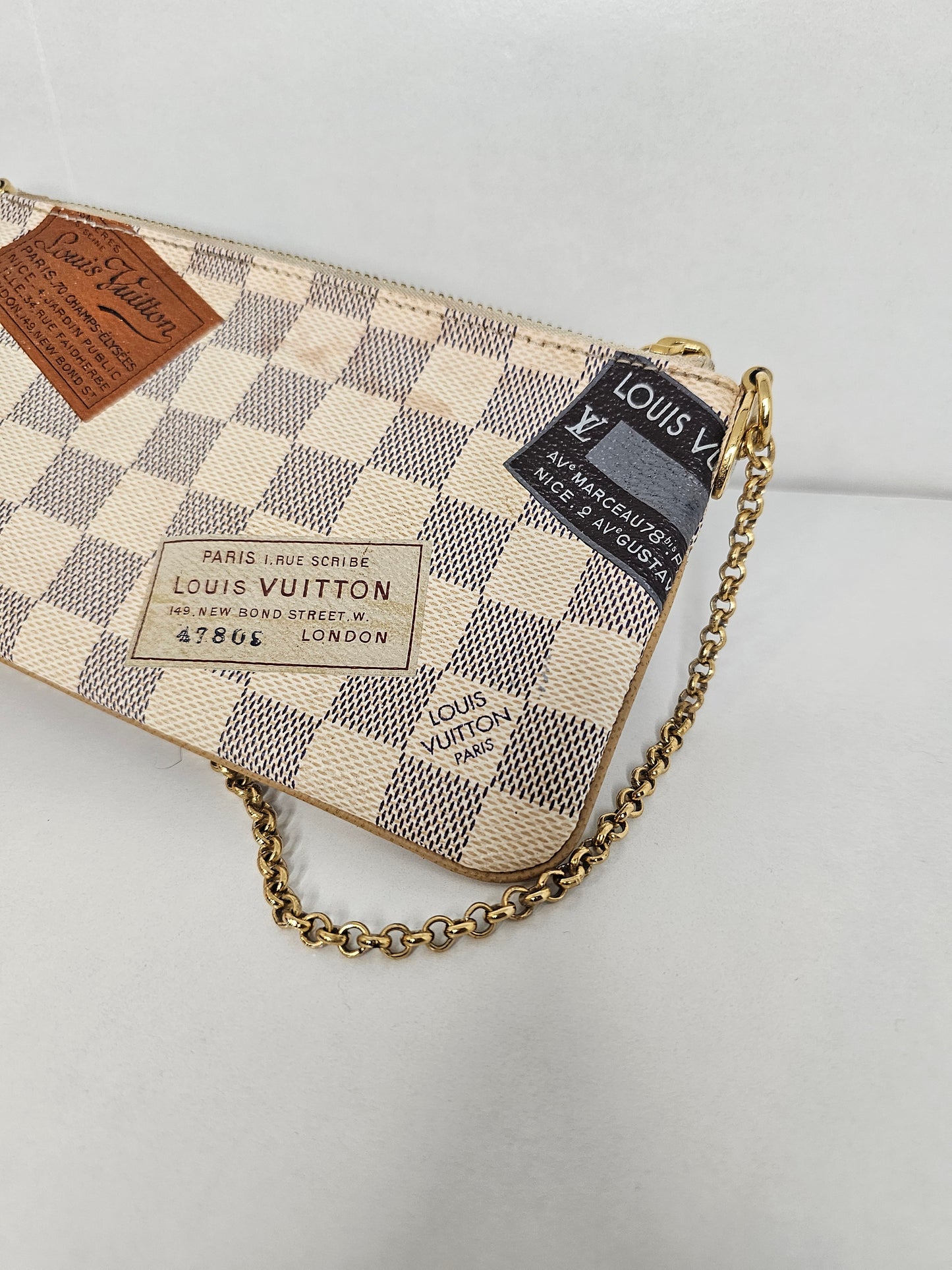Louis Vuitton Limited Edition Milla Pochette PM Damier Azur Trunks and Bags AA4009