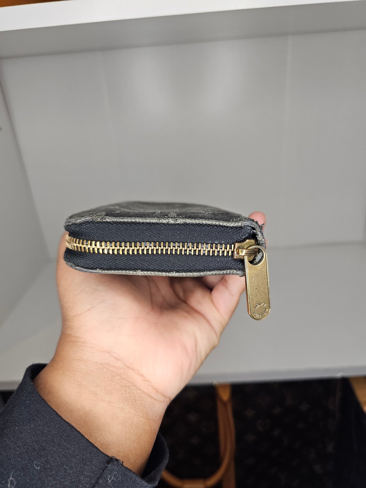 Louis Vuitton Black Denim Zippy Wallet CA1008
