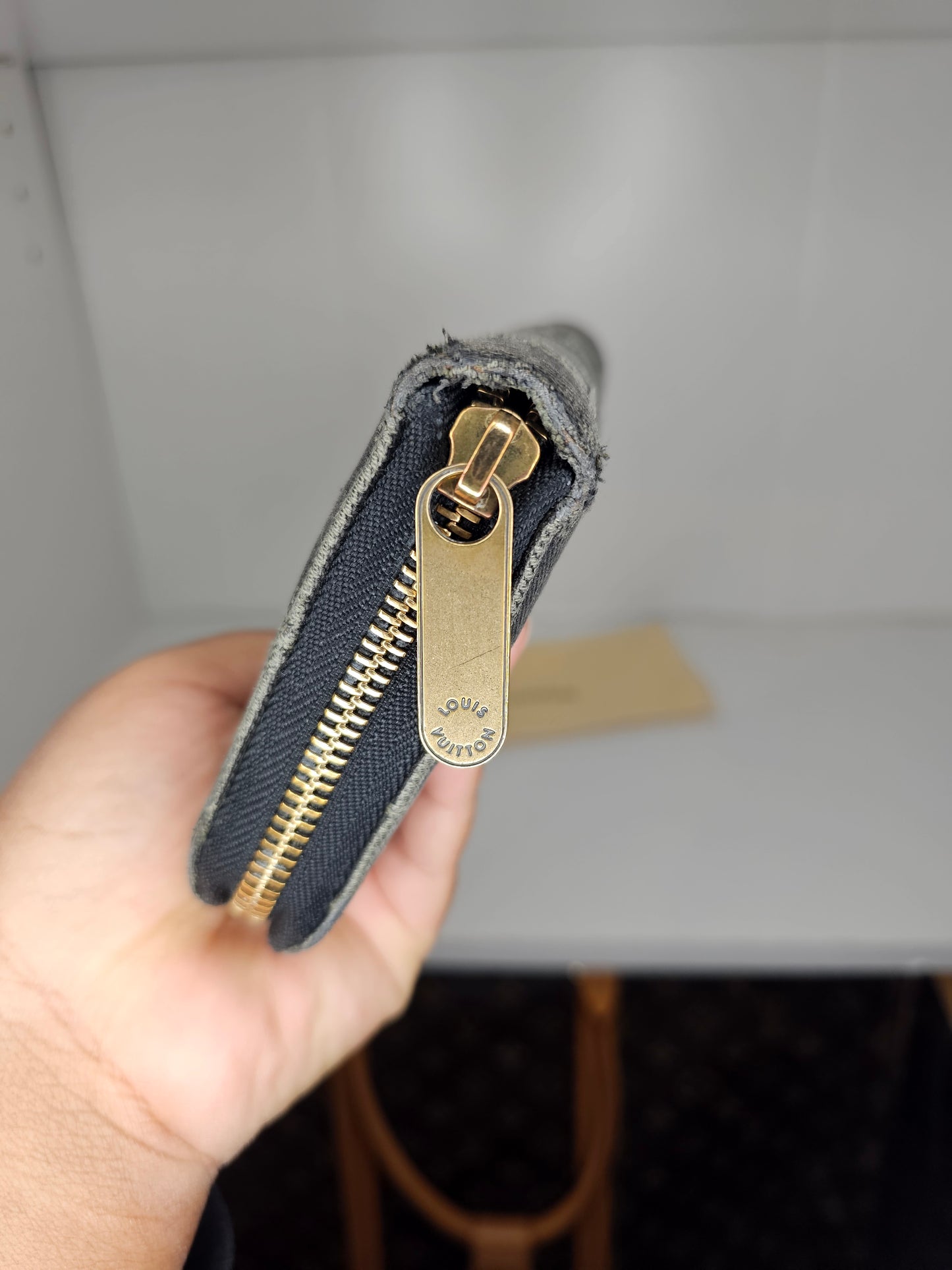 Louis Vuitton Black Denim Zippy Wallet CA1008