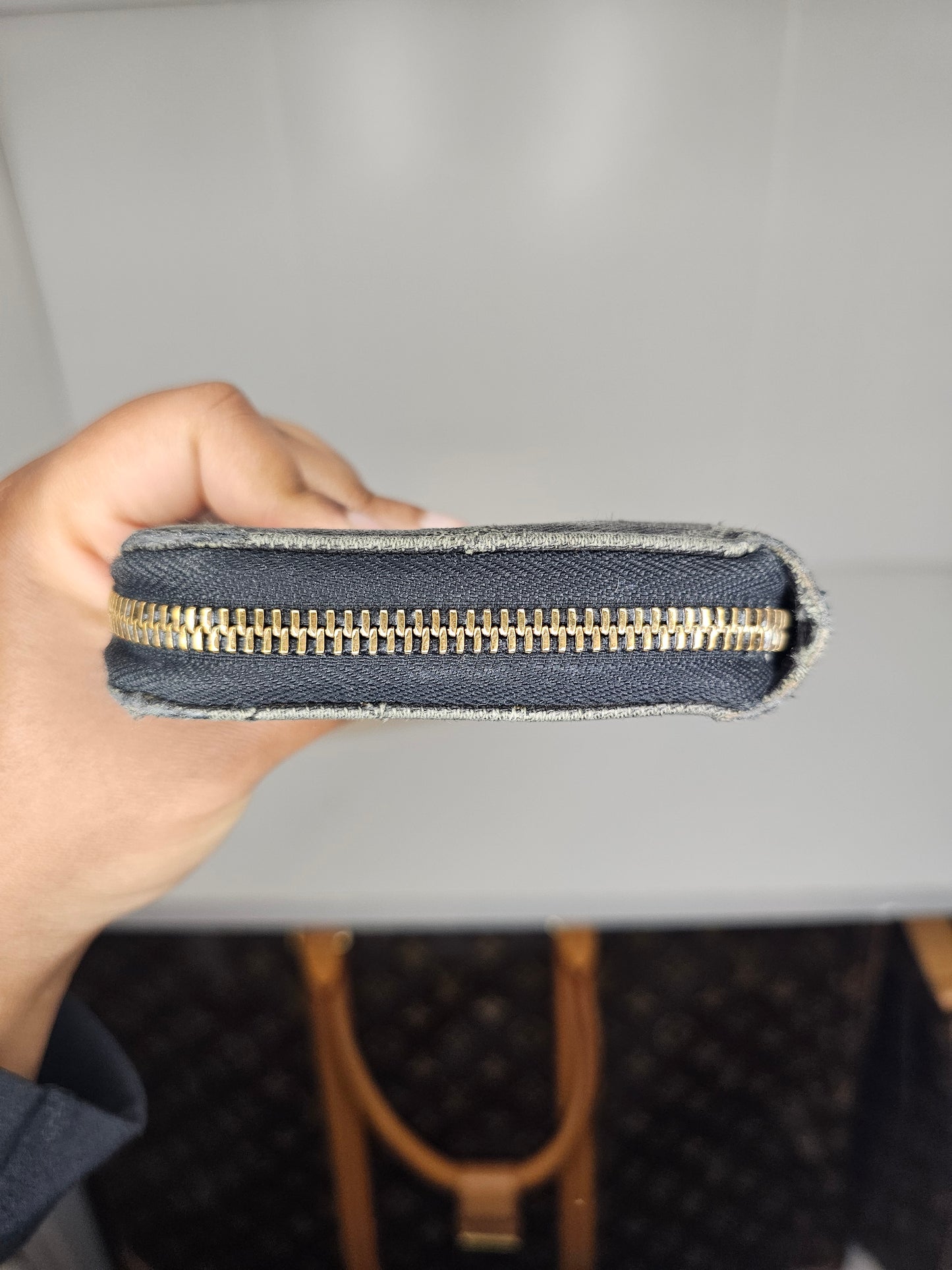 Louis Vuitton Black Denim Zippy Wallet CA1008