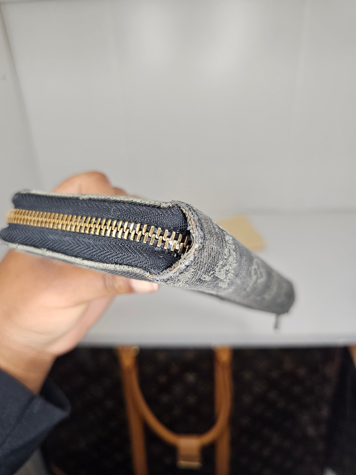 Louis Vuitton Black Denim Zippy Wallet CA1008