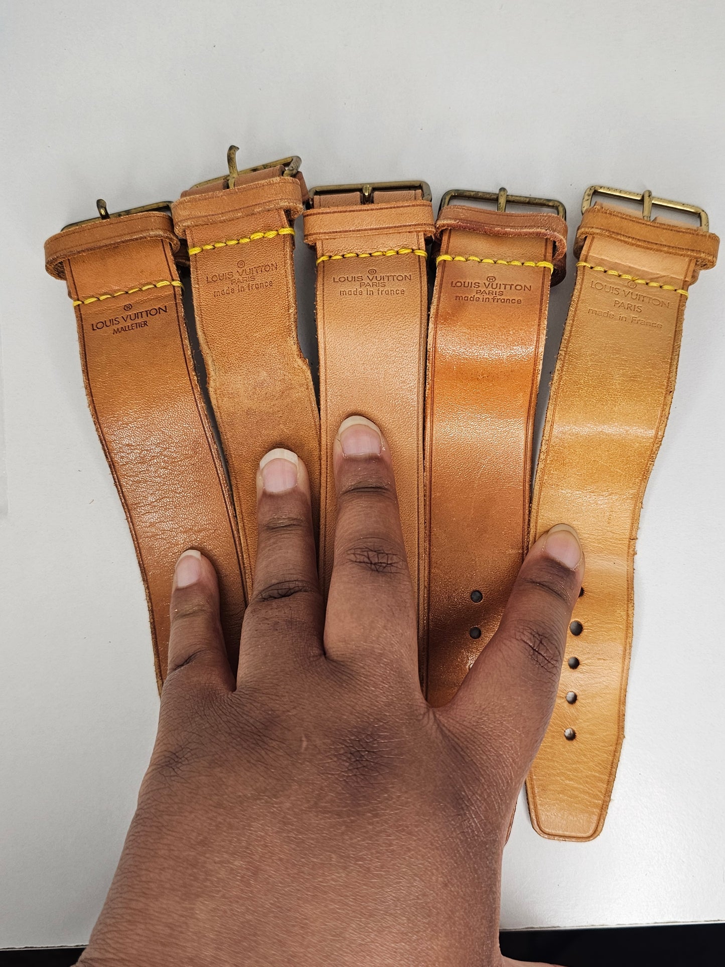 Louis Vuitton Vachetta Poignet Strap / Tag Holder Set (1)