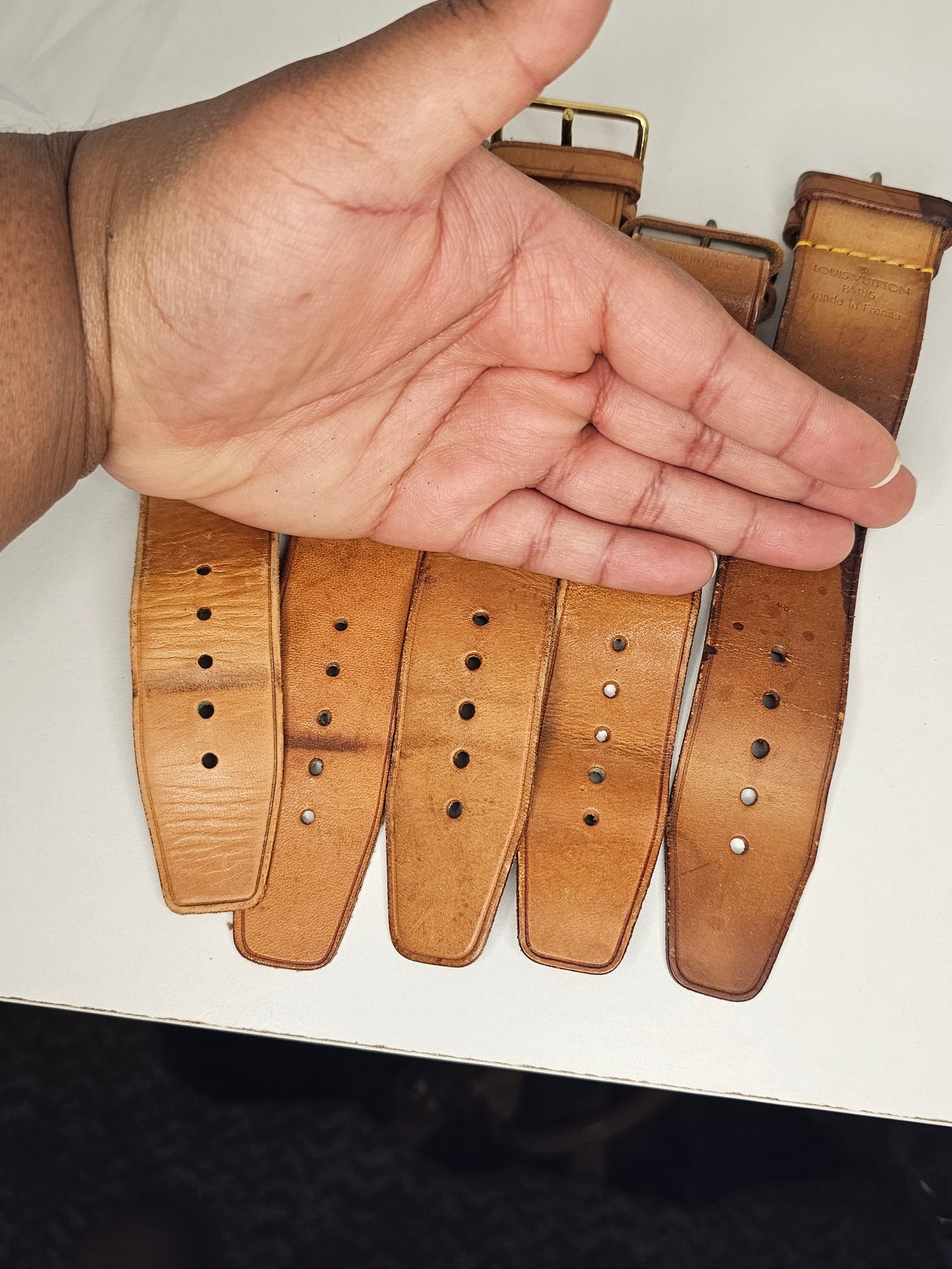 Louis Vuitton Vachetta Poignet Strap / Tag Holder Set (3)