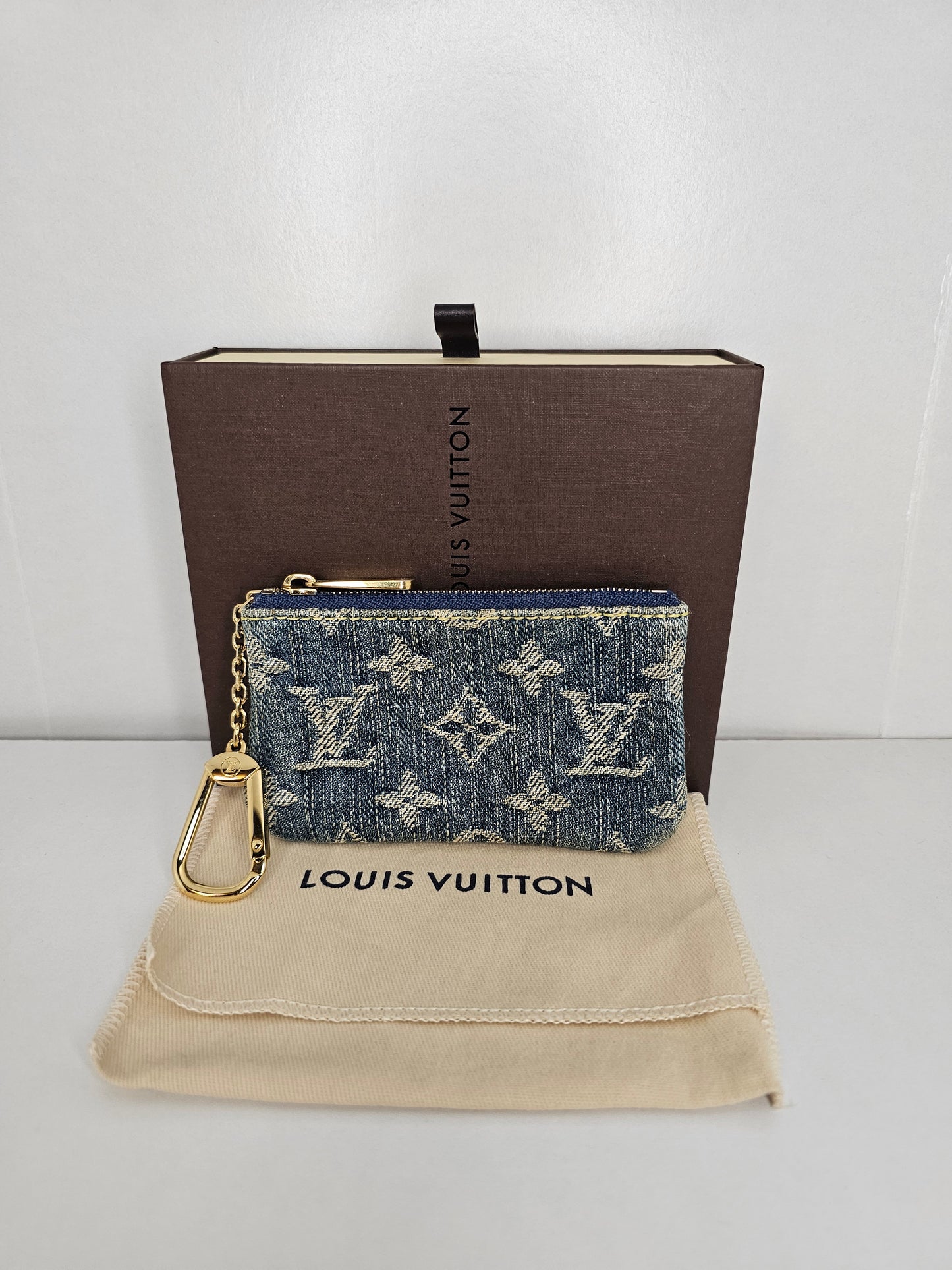 Louis Vuitton Vintage Denim Blue Key Pouch CA0097