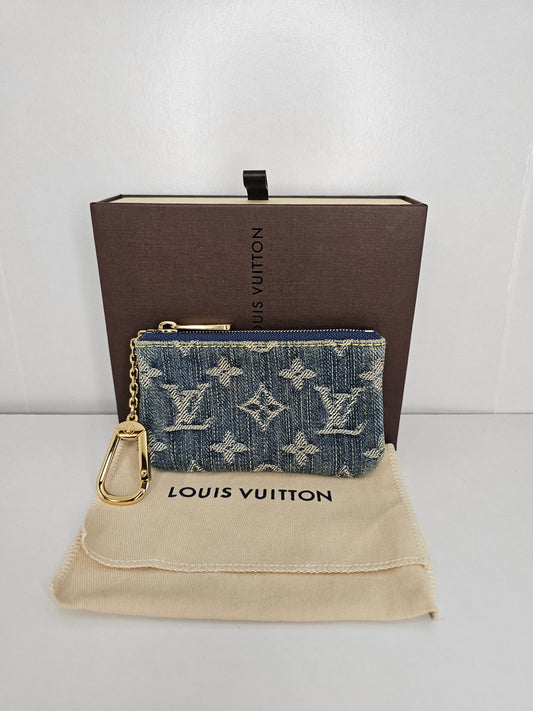 Louis Vuitton Vintage Denim Blue Key Pouch CA0097